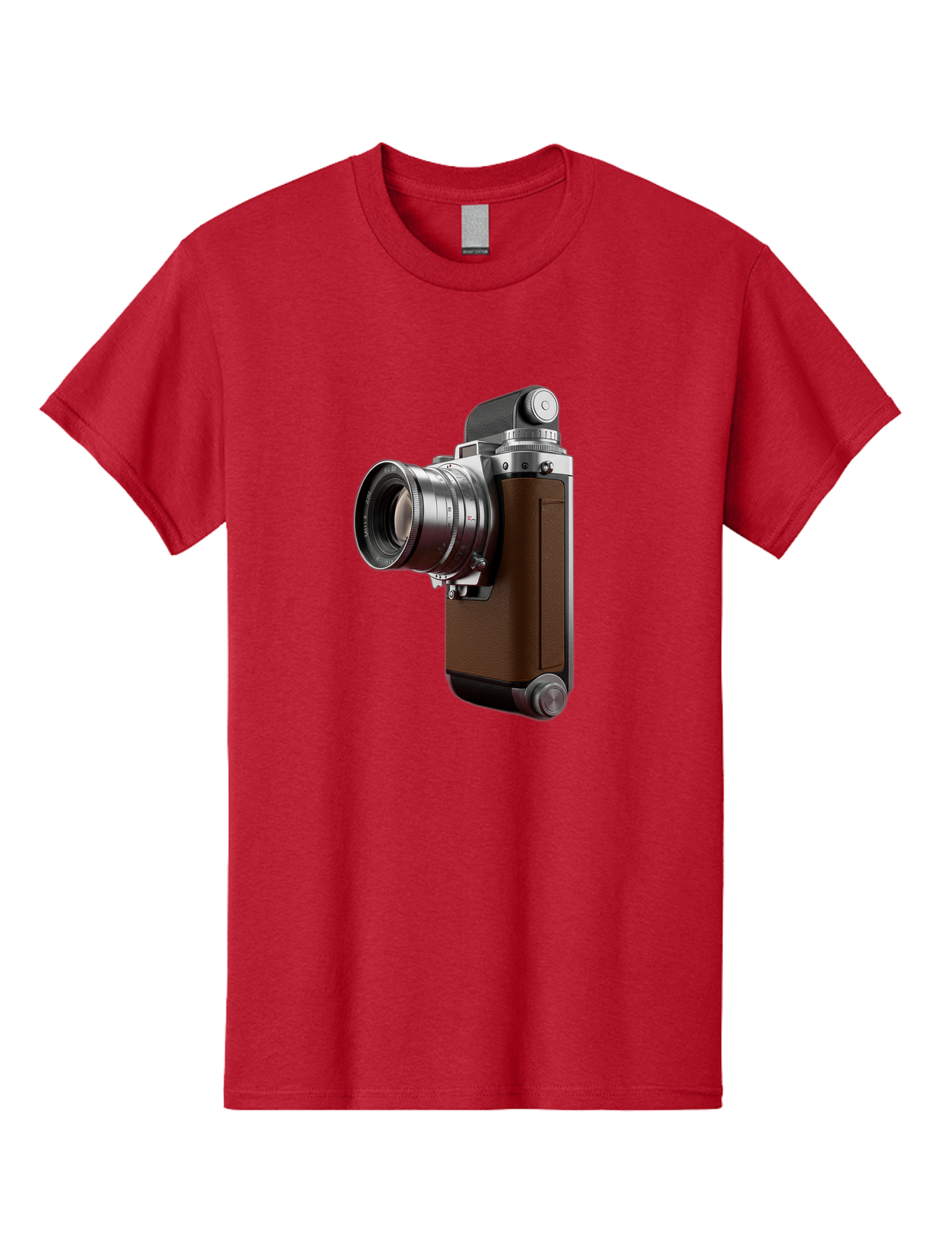 Vintage-Camera-8 Men'S Graphic Tee, 100% Cotton, Comfortable Casual Summer Wear, Machine Washable, Retro Camera, Old Photography Equipment, Classic Design, Film Camera, Lens, Brown Body, Silver Accents, Photography History, Nostalgic Feel, Bae812