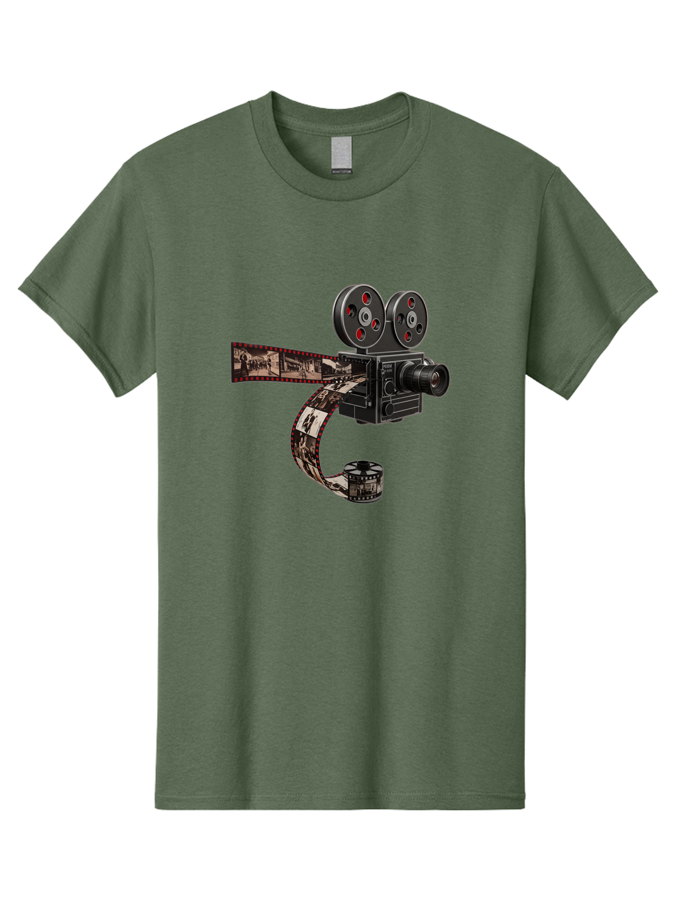 Vintage-Film-Camera Men'S Graphic Tee, 100% Cotton, Comfortable Casual Summer Wear, Machine Washable, Vintage Film Camera, Classic Cinematography, Film Reel, Movie Making, Film Strip, Black And White Images, Retro Photography, Cinematic Style Bae816