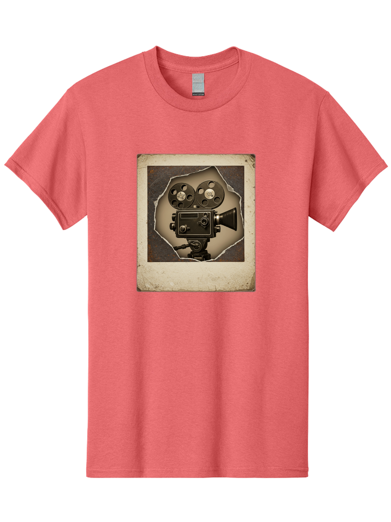 Vintage-Movie-Camera Men'S Graphic Tee, 100% Cotton, Comfortable Casual Summer Wear, Machine Washable, Vintage Movie Camera, Film Reels, Retro Filmmaking, Cinematography, Nostalgic, Classic Cinema, Old Movie Equipment, Filmmaking Accessories Bae817