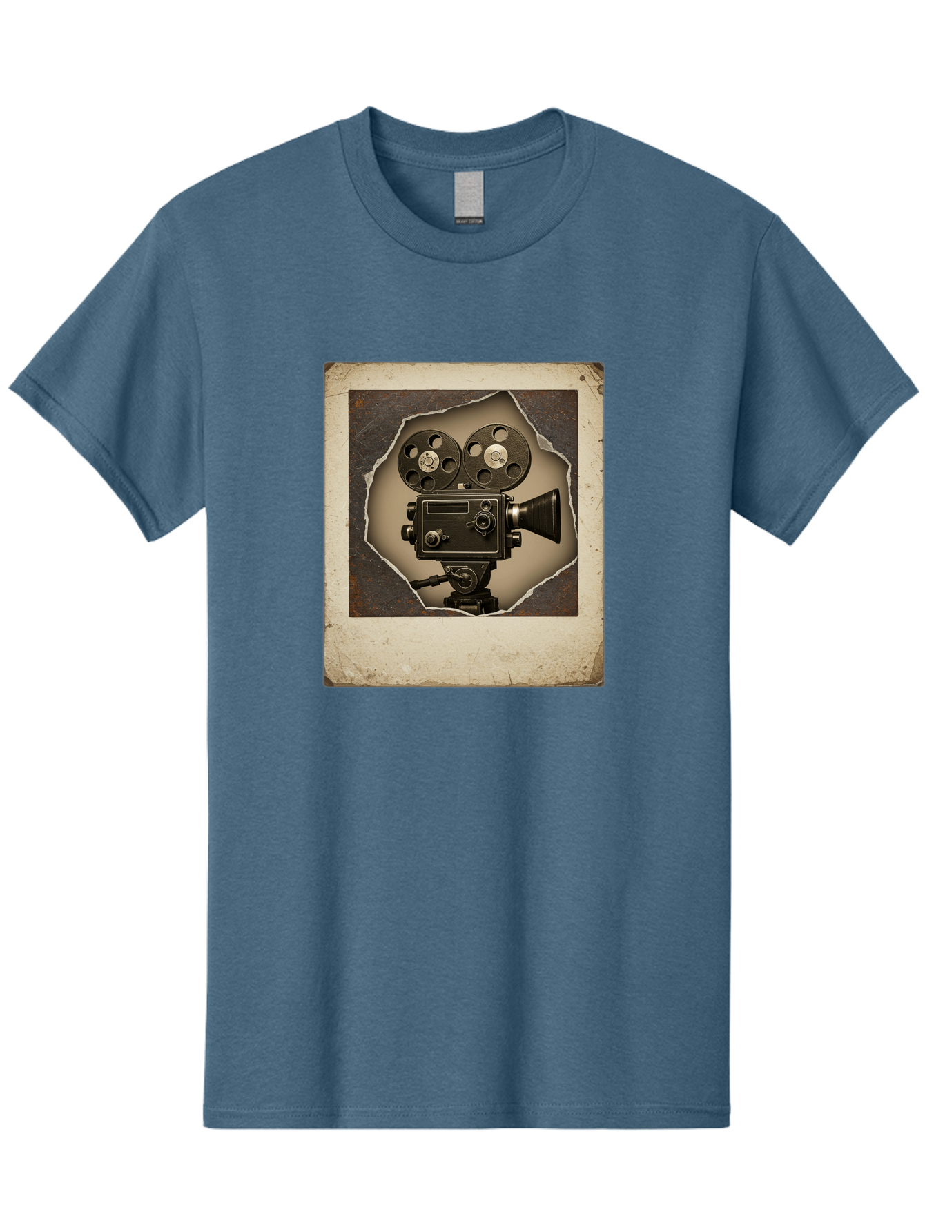 Vintage-Movie-Camera Men'S Graphic Tee, 100% Cotton, Comfortable Casual Summer Wear, Machine Washable, Vintage Movie Camera, Film Reels, Retro Filmmaking, Cinematography, Nostalgic, Classic Cinema, Old Movie Equipment, Filmmaking Accessories Bae817