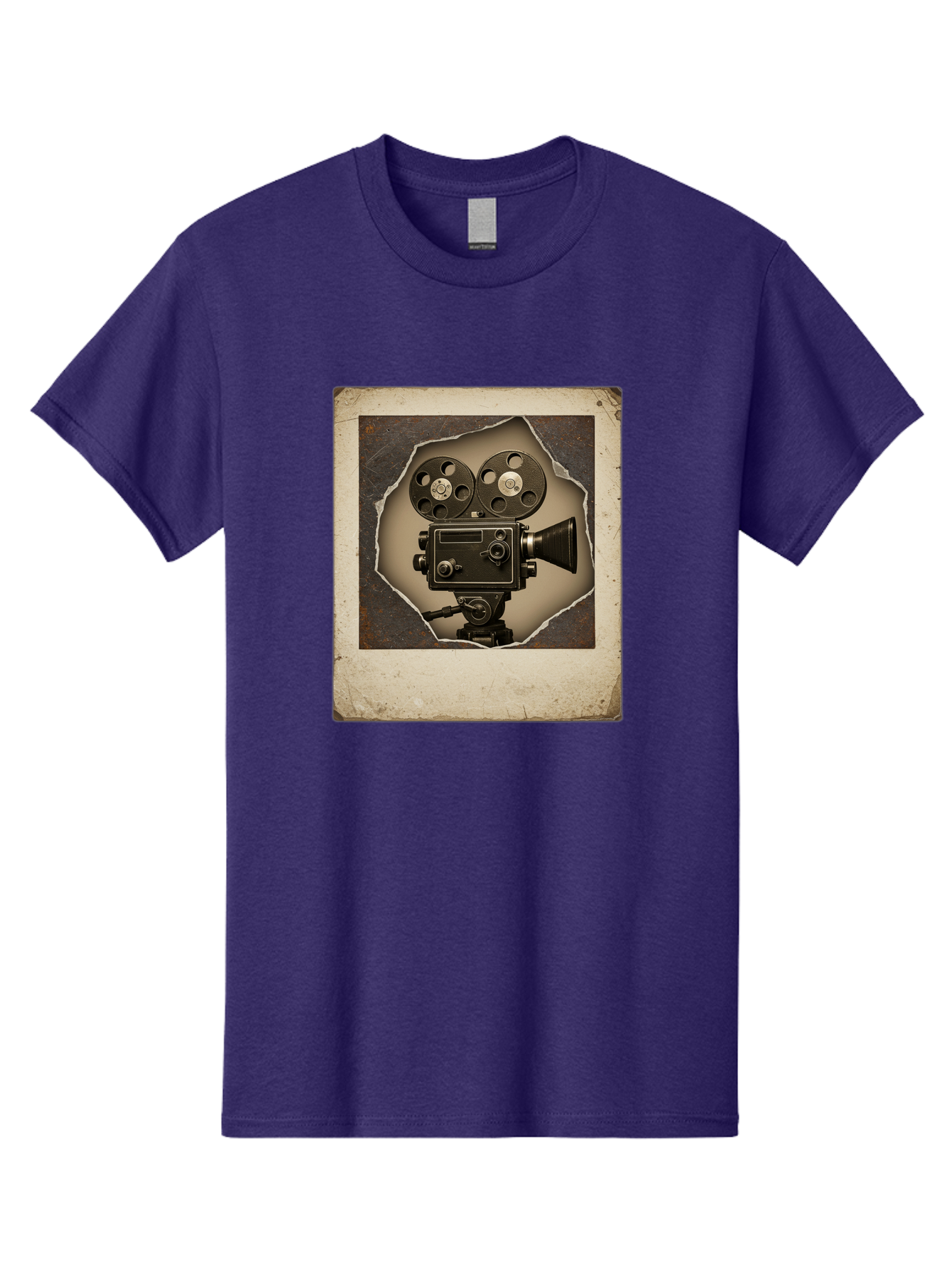Vintage-Movie-Camera Men'S Graphic Tee, 100% Cotton, Comfortable Casual Summer Wear, Machine Washable, Vintage Movie Camera, Film Reels, Retro Filmmaking, Cinematography, Nostalgic, Classic Cinema, Old Movie Equipment, Filmmaking Accessories Bae817