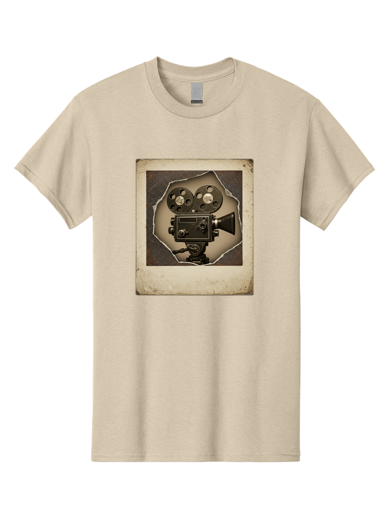 Vintage-Movie-Camera Men'S Graphic Tee, 100% Cotton, Comfortable Casual Summer Wear, Machine Washable, Vintage Movie Camera, Film Reels, Retro Filmmaking, Cinematography, Nostalgic, Classic Cinema, Old Movie Equipment, Filmmaking Accessories Bae817
