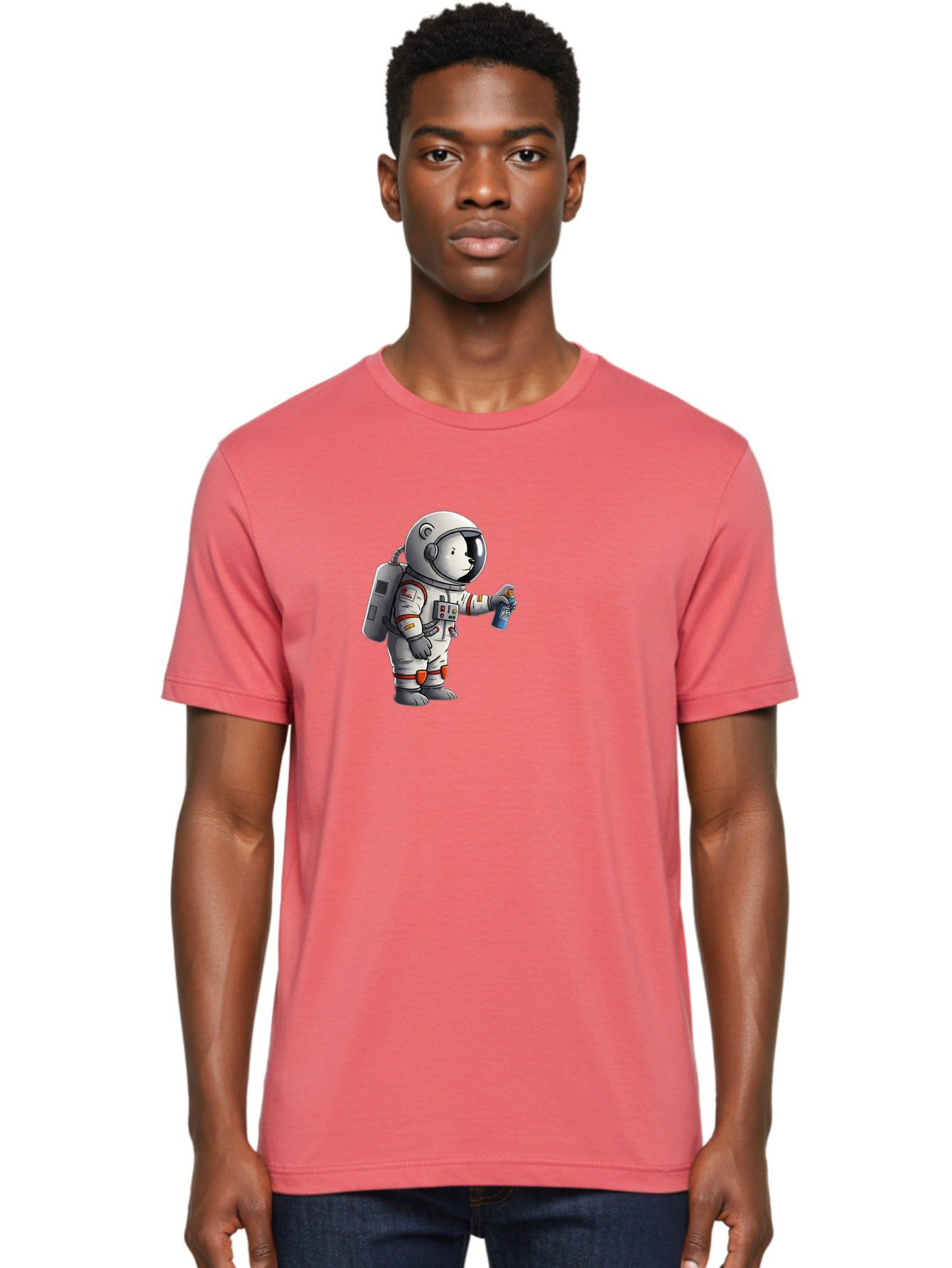 Astronaut-Spray-Paint Men'S Graphic Tee, 100% Cotton, Comfortable Casual Summer Wear, Machine Washable, Vintage Camera, Old Camera, Antique Camera, Black Camera, Classic Photography, Photography Equipment, Nostalgic Device, Film Camera, Camera Art Bae833