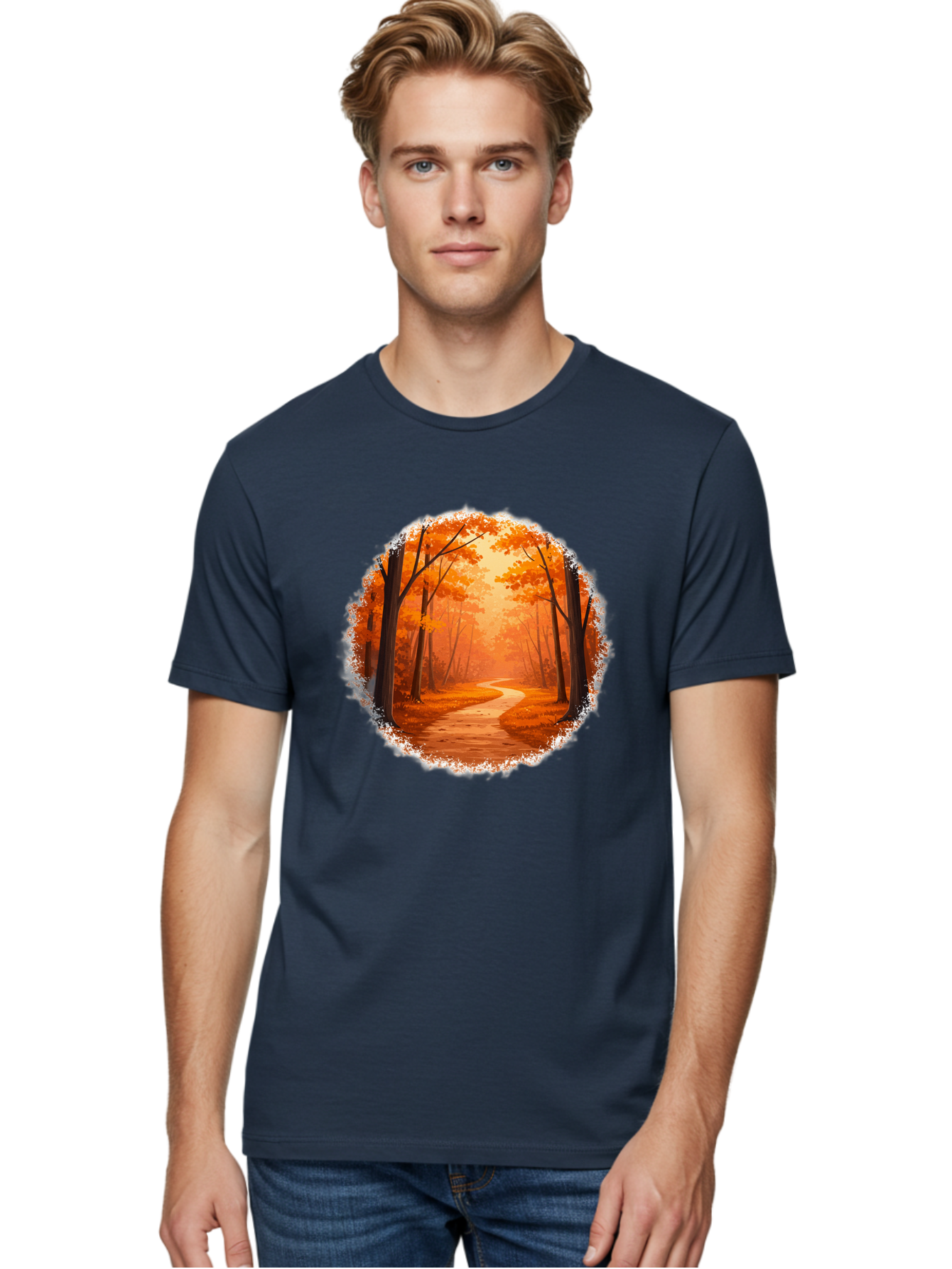 Autumn-Forest-Path Men'S Graphic Tee, 100% Cotton, Comfortable Casual Summer Wear, Machine Washable, Vintage Camera, Old Camera, Antique Camera, Black Camera, Classic Photography, Photography Equipment, Nostalgic Device, Film Camera, Camera Art Bae834