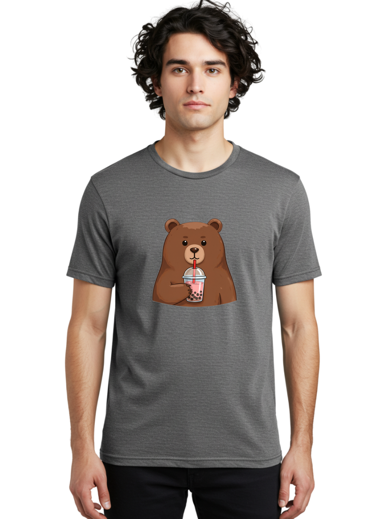 Bear-Drinking-Boba Men'S Graphic Tee, 100% Cotton, Comfortable Casual Summer Wear, Machine Washable, Vintage Camera, Old Camera, Antique Camera, Black Camera, Classic Photography, Photography Equipment, Nostalgic Device, Film Camera, Camera Art Bae851