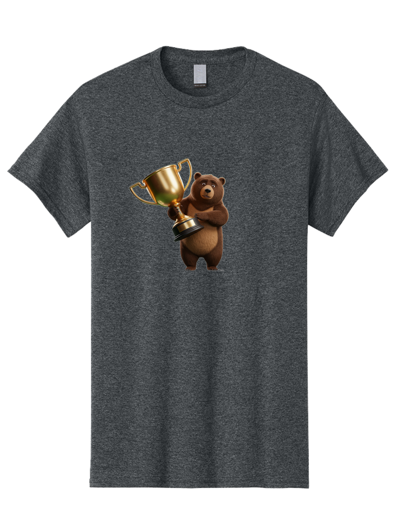 Bear-Holding-Trophy Men'S Graphic Tee, 100% Cotton, Comfortable Casual Summer Wear, Machine Washable, Vintage Camera, Old Camera, Antique Camera, Black Camera, Classic Photography, Photography Equipment, Nostalgic Device, Film Camera, Camera Art Bae857