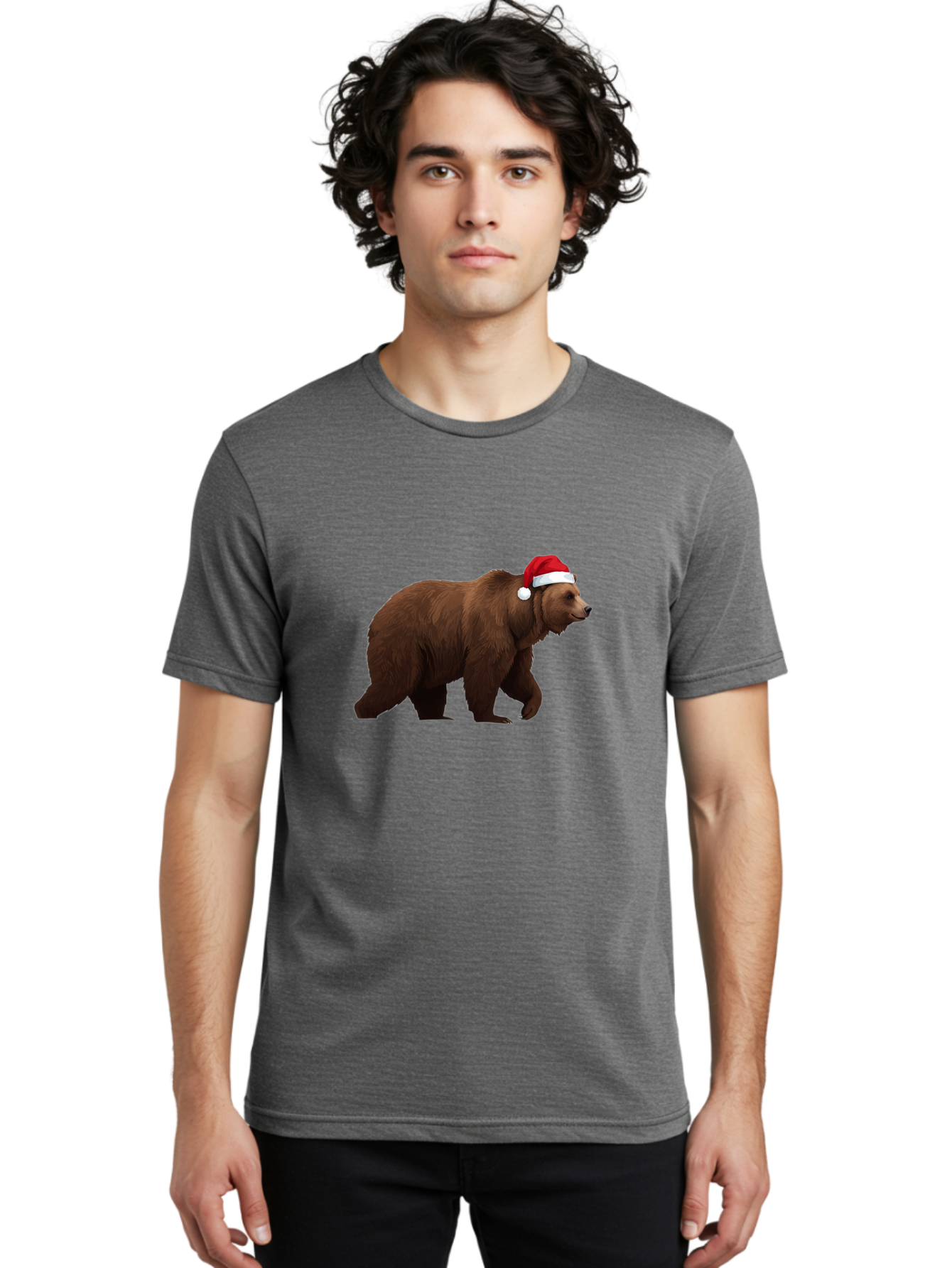 Bear-In-Santa-Hat Men'S Graphic Tee, 100% Cotton, Comfortable Casual Summer Wear, Machine Washable, Vintage Camera, Old Camera, Antique Camera, Black Camera, Classic Photography, Photography Equipment, Nostalgic Device, Film Camera, Camera Art Bae858