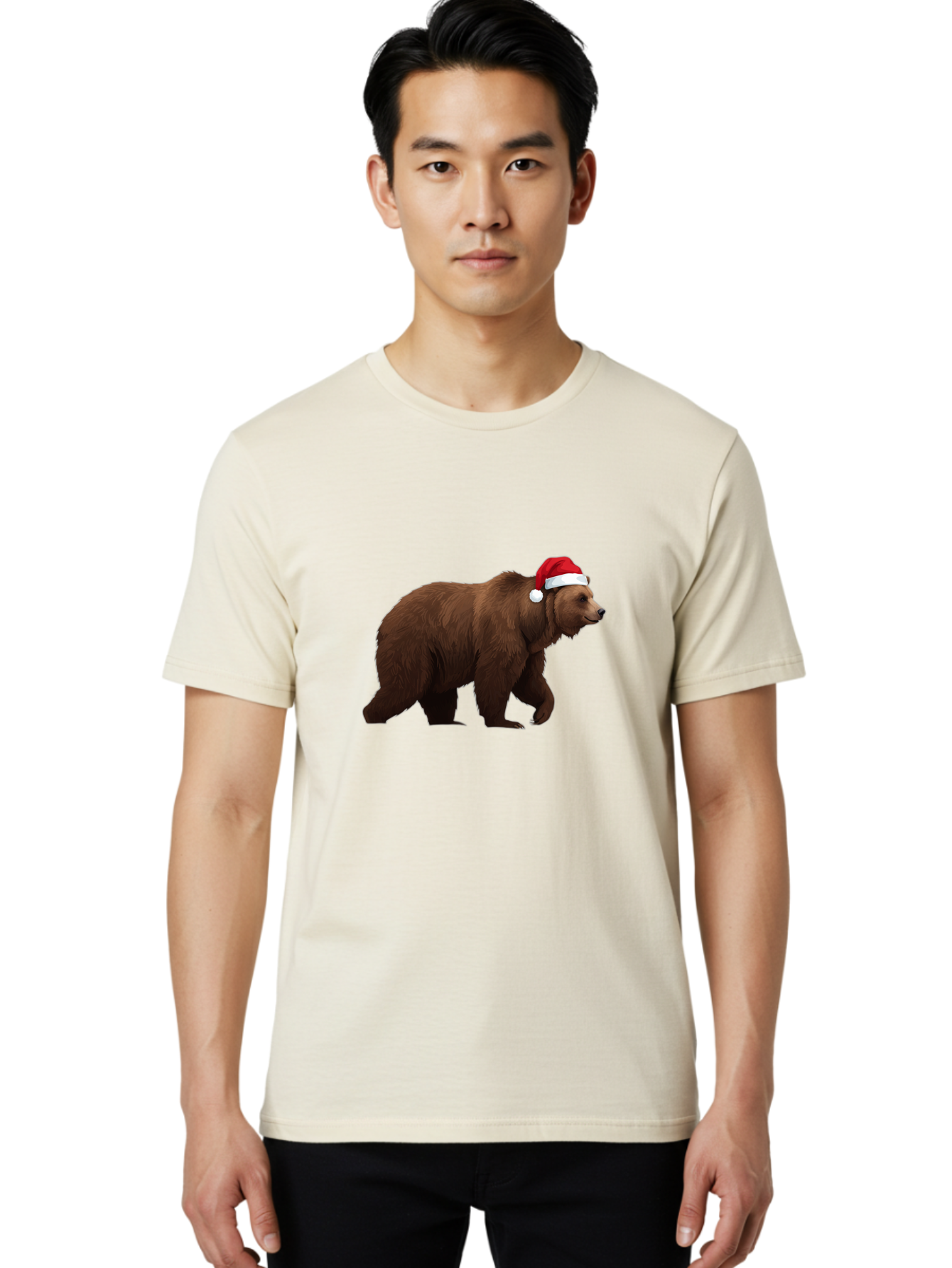 Bear-In-Santa-Hat Men'S Graphic Tee, 100% Cotton, Comfortable Casual Summer Wear, Machine Washable, Vintage Camera, Old Camera, Antique Camera, Black Camera, Classic Photography, Photography Equipment, Nostalgic Device, Film Camera, Camera Art Bae858