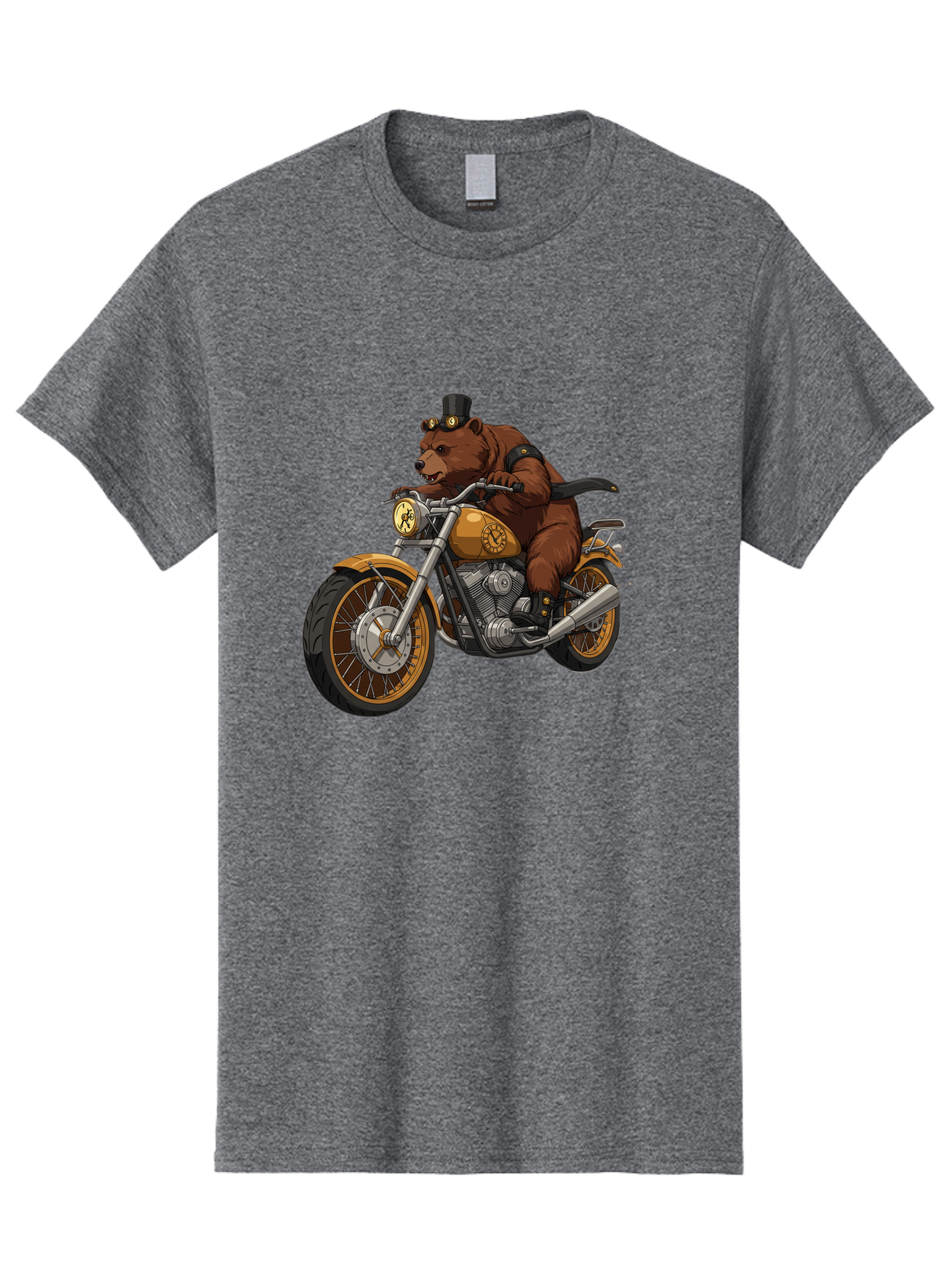 Bear-Riding-Motorcycle-1 Men'S Graphic Tee, 100% Cotton, Comfortable Casual Summer Wear, Machine Washable, Vintage Camera, Old Camera, Antique Camera, Black Camera, Classic Photography, Photography Equipment, Nostalgic Device, Film Camera, Bae863