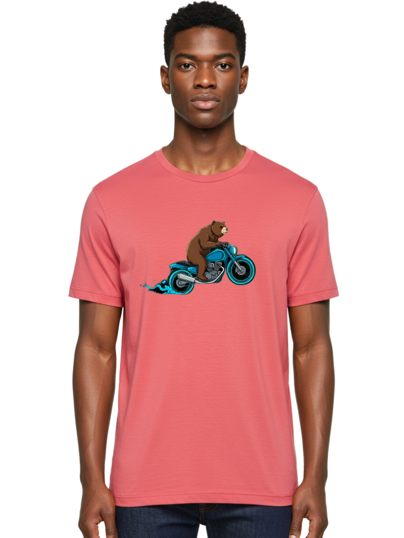 Bear-Riding-Motorcycle-2 Men'S Graphic Tee, 100% Cotton, Comfortable Casual Summer Wear, Machine Washable, Vintage Camera, Old Camera, Antique Camera, Black Camera, Classic Photography, Photography Equipment, Nostalgic Device, Film Camera, Bae864