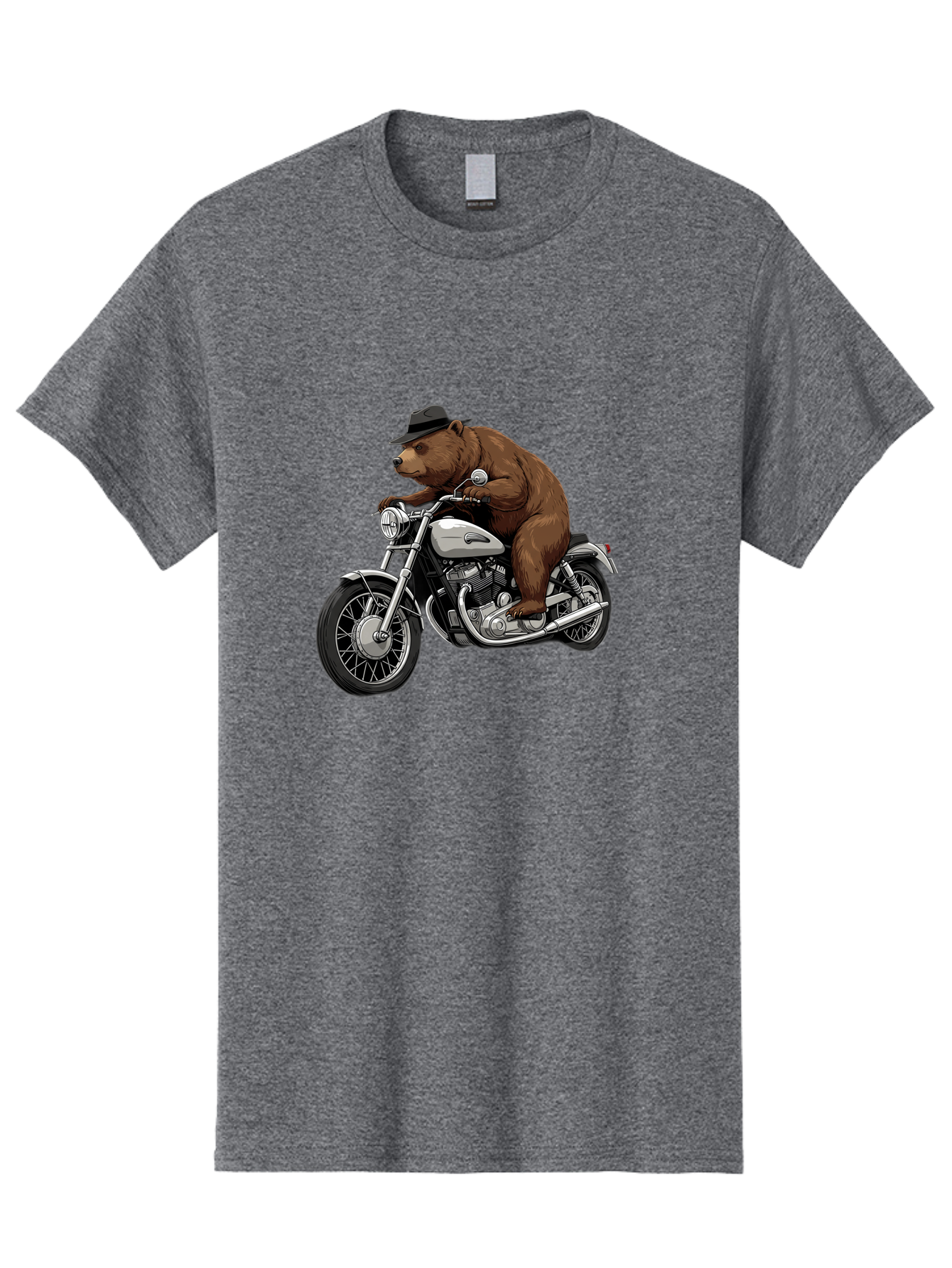 Bear-Riding-Motorcycle Men'S Graphic Tee, 100% Cotton, Comfortable Casual Summer Wear, Machine Washable, Vintage Camera, Old Camera, Antique Camera, Black Camera, Classic Photography, Photography Equipment, Nostalgic Device, Film Camera, Camera Art Bae865
