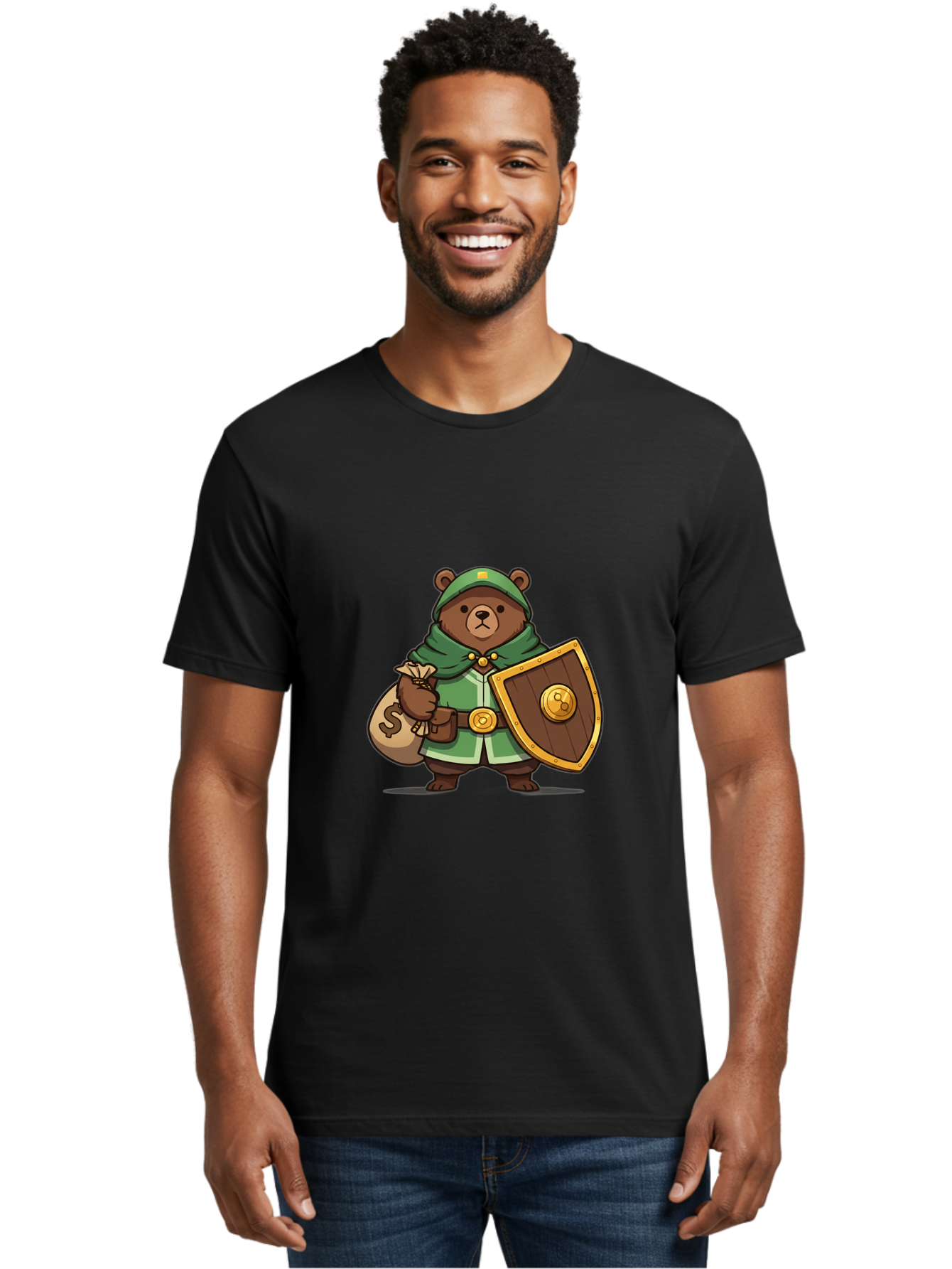 Bear-Warrior-2 Men'S Graphic Tee, 100% Cotton, Comfortable Casual Summer Wear, Machine Washable, Vintage Camera, Old Camera, Antique Camera, Black Camera, Classic Photography, Photography Equipment, Nostalgic Device, Film Camera, Camera Art Bae868