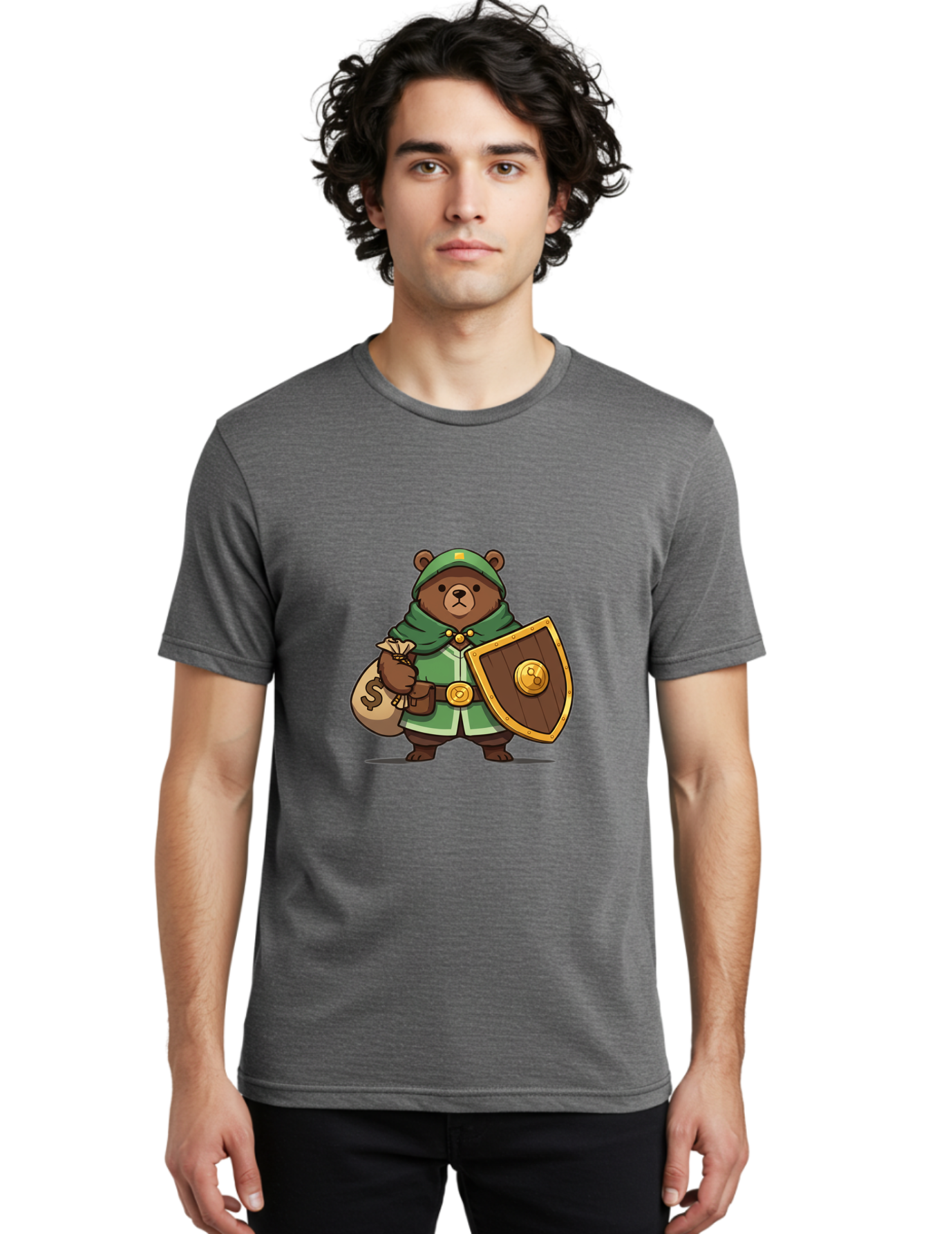 Bear-Warrior-2 Men'S Graphic Tee, 100% Cotton, Comfortable Casual Summer Wear, Machine Washable, Vintage Camera, Old Camera, Antique Camera, Black Camera, Classic Photography, Photography Equipment, Nostalgic Device, Film Camera, Camera Art Bae868