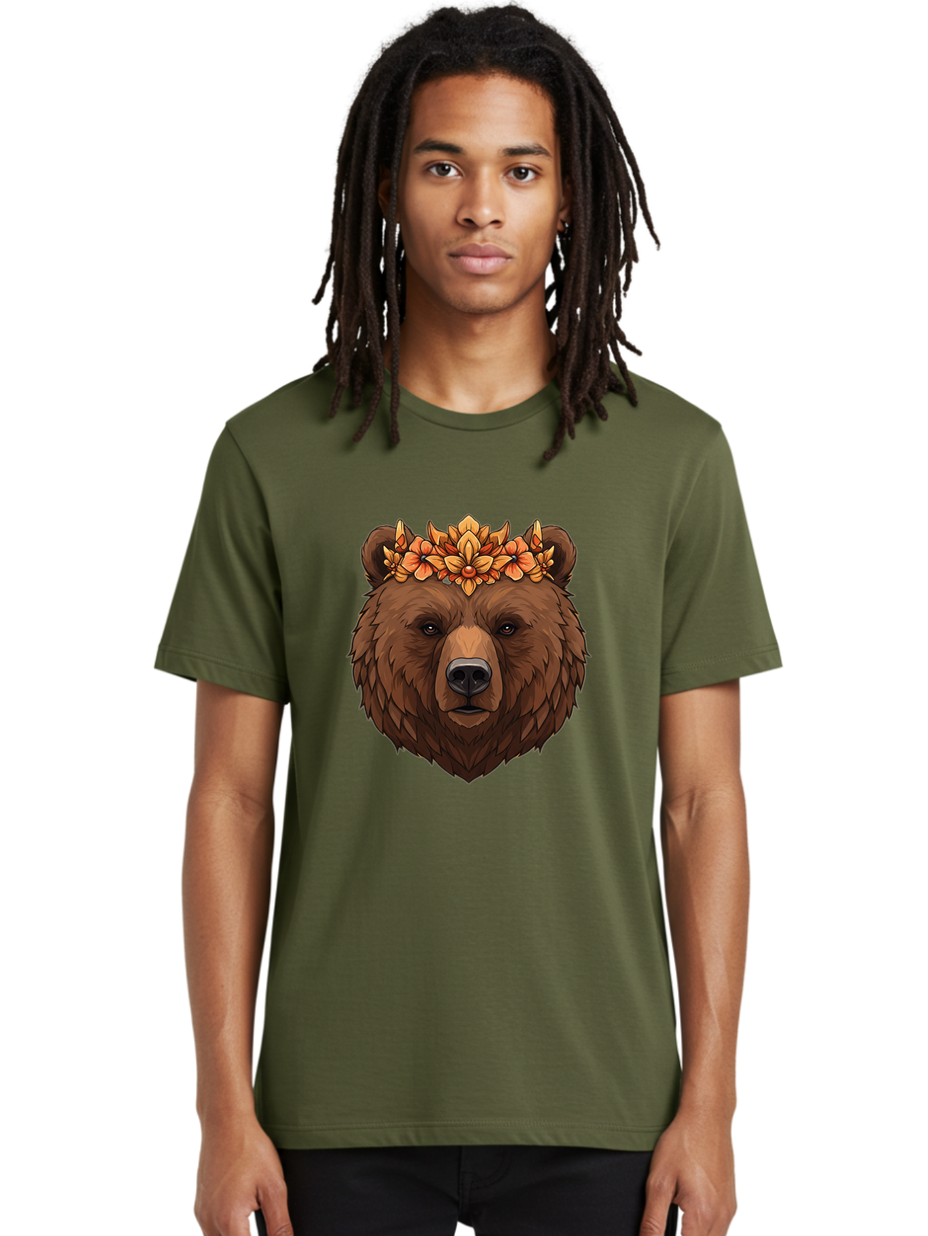 Bear-With-Floral-Crown Men'S Graphic Tee, 100% Cotton, Comfortable Casual Summer Wear, Machine Washable, Vintage Camera, Old Camera, Antique Camera, Black Camera, Classic Photography, Photography Equipment, Nostalgic Device, Film Camera, Camera Art Bae872