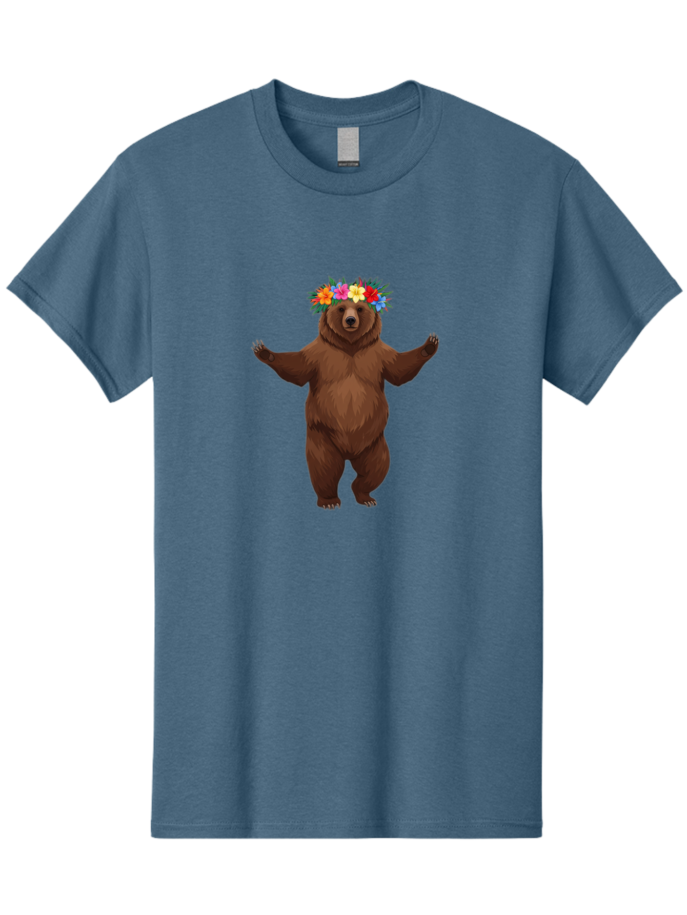 Bear-With-Flowers-1 Men'S Graphic Tee, 100% Cotton, Comfortable Casual Summer Wear, Machine Washable, Vintage Camera, Old Camera, Antique Camera, Black Camera, Classic Photography, Photography Equipment, Nostalgic Device, Film Camera, Camera Art Bae873