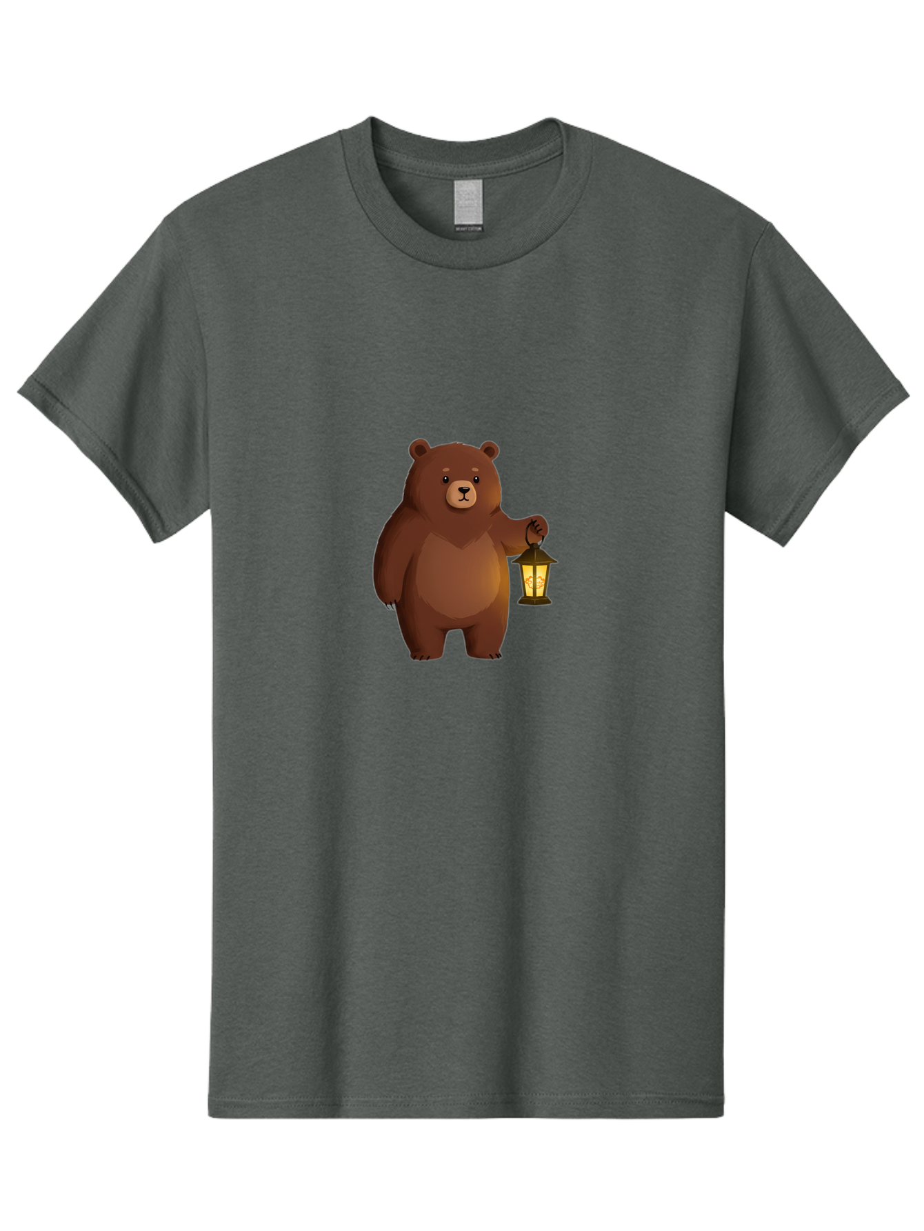 Bear-With-Lantern-1 Men'S Graphic Tee, 100% Cotton, Comfortable Casual Summer Wear, Machine Washable, Vintage Camera, Old Camera, Antique Camera, Black Camera, Classic Photography, Photography Equipment, Nostalgic Device, Film Camera, Camera Art Bae878