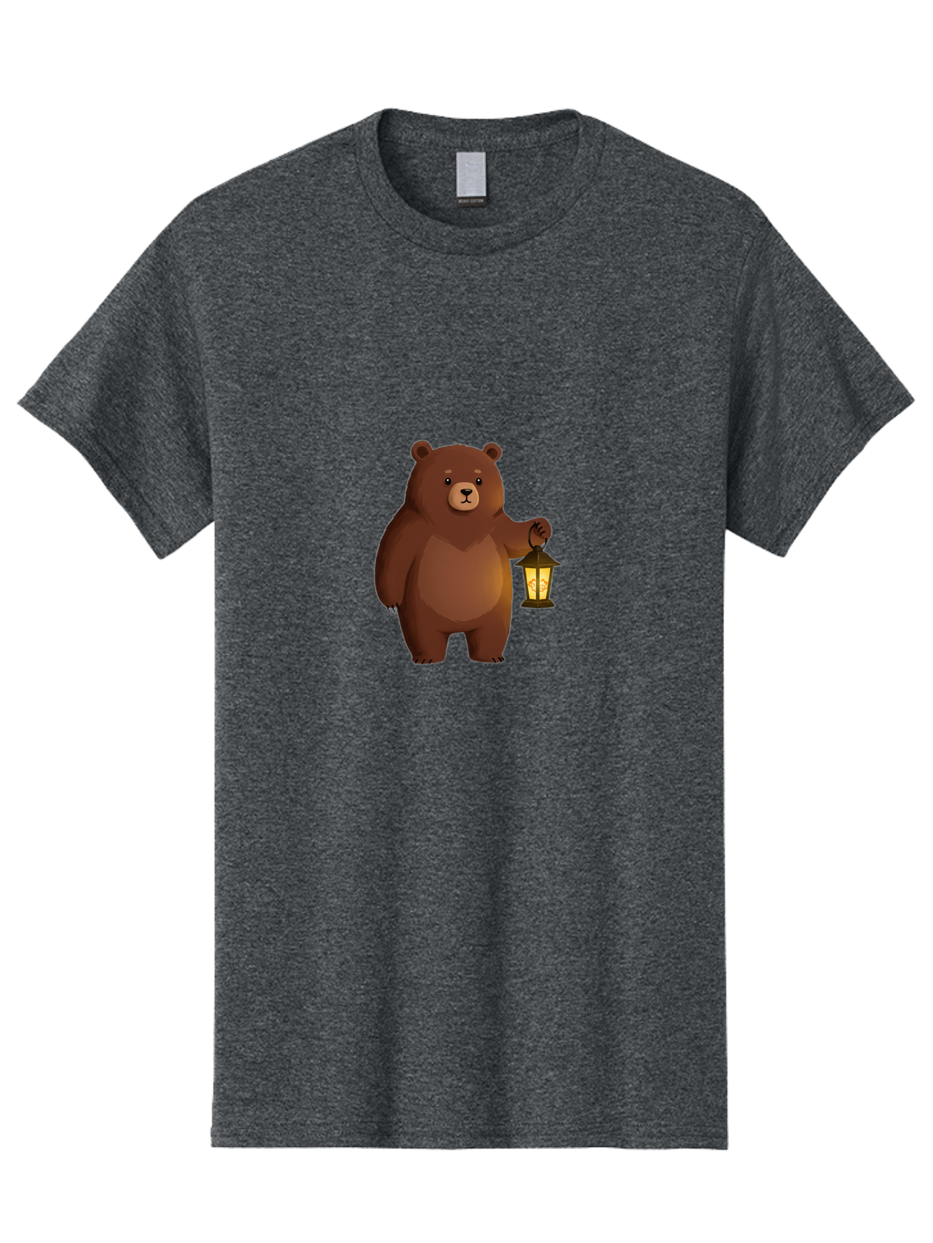 Bear-With-Lantern-1 Men'S Graphic Tee, 100% Cotton, Comfortable Casual Summer Wear, Machine Washable, Vintage Camera, Old Camera, Antique Camera, Black Camera, Classic Photography, Photography Equipment, Nostalgic Device, Film Camera, Camera Art Bae878