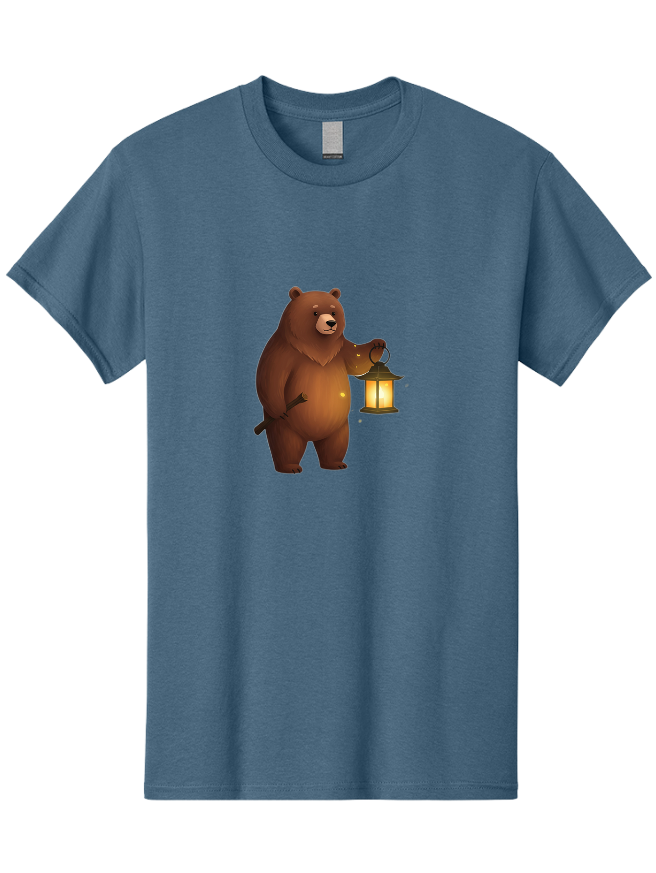 Bear-With-Lantern-3 Men'S Graphic Tee, 100% Cotton, Comfortable Casual Summer Wear, Machine Washable, Vintage Camera, Old Camera, Antique Camera, Black Camera, Classic Photography, Photography Equipment, Nostalgic Device, Film Camera, Camera Art Bae880