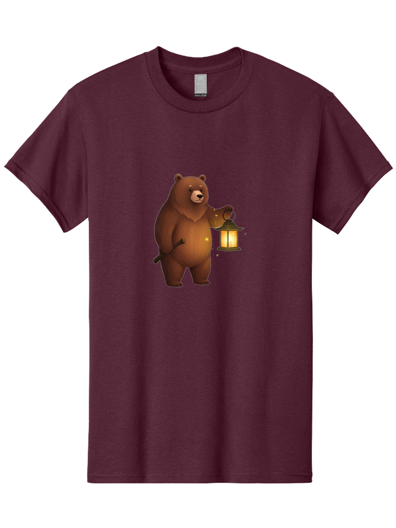 Bear-With-Lantern-3 Men'S Graphic Tee, 100% Cotton, Comfortable Casual Summer Wear, Machine Washable, Vintage Camera, Old Camera, Antique Camera, Black Camera, Classic Photography, Photography Equipment, Nostalgic Device, Film Camera, Camera Art Bae880