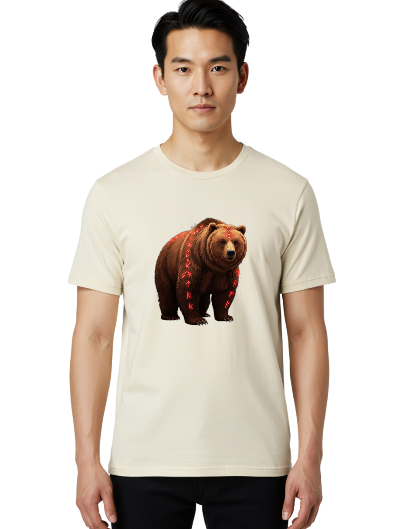 Bear-With-Runic-Symbols Men'S Graphic Tee, 100% Cotton, Comfortable Casual Summer Wear, Machine Washable, Vintage Camera, Old Camera, Antique Camera, Black Camera, Classic Photography, Photography Equipment, Nostalgic Device, Film Camera, Bae885
