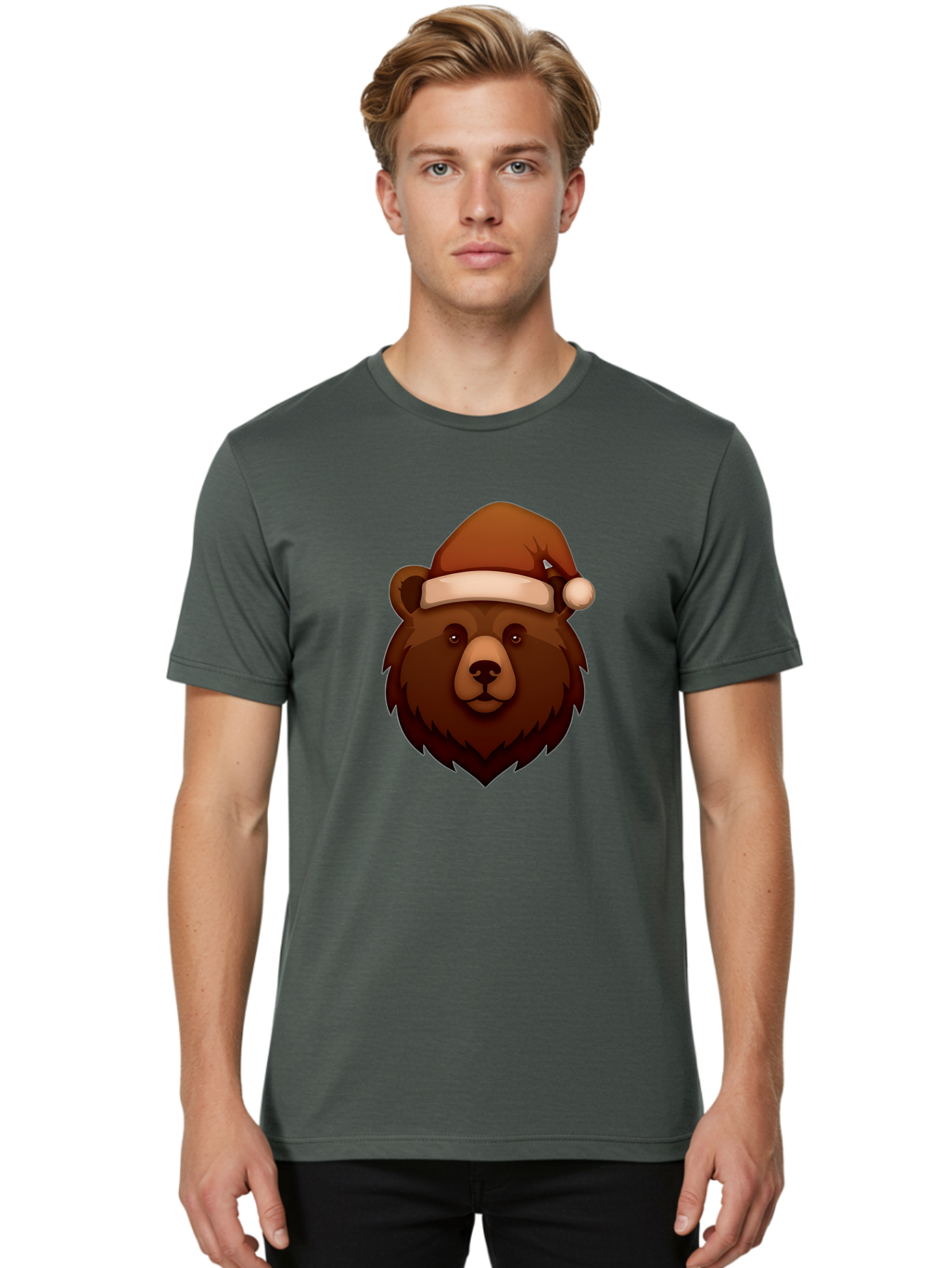Bear-With-Santa-Hat Men'S Graphic Tee, 100% Cotton, Comfortable Casual Summer Wear, Machine Washable, Vintage Camera, Old Camera, Antique Camera, Black Camera, Classic Photography, Photography Equipment, Nostalgic Device, Film Camera, Camera Art Bae886
