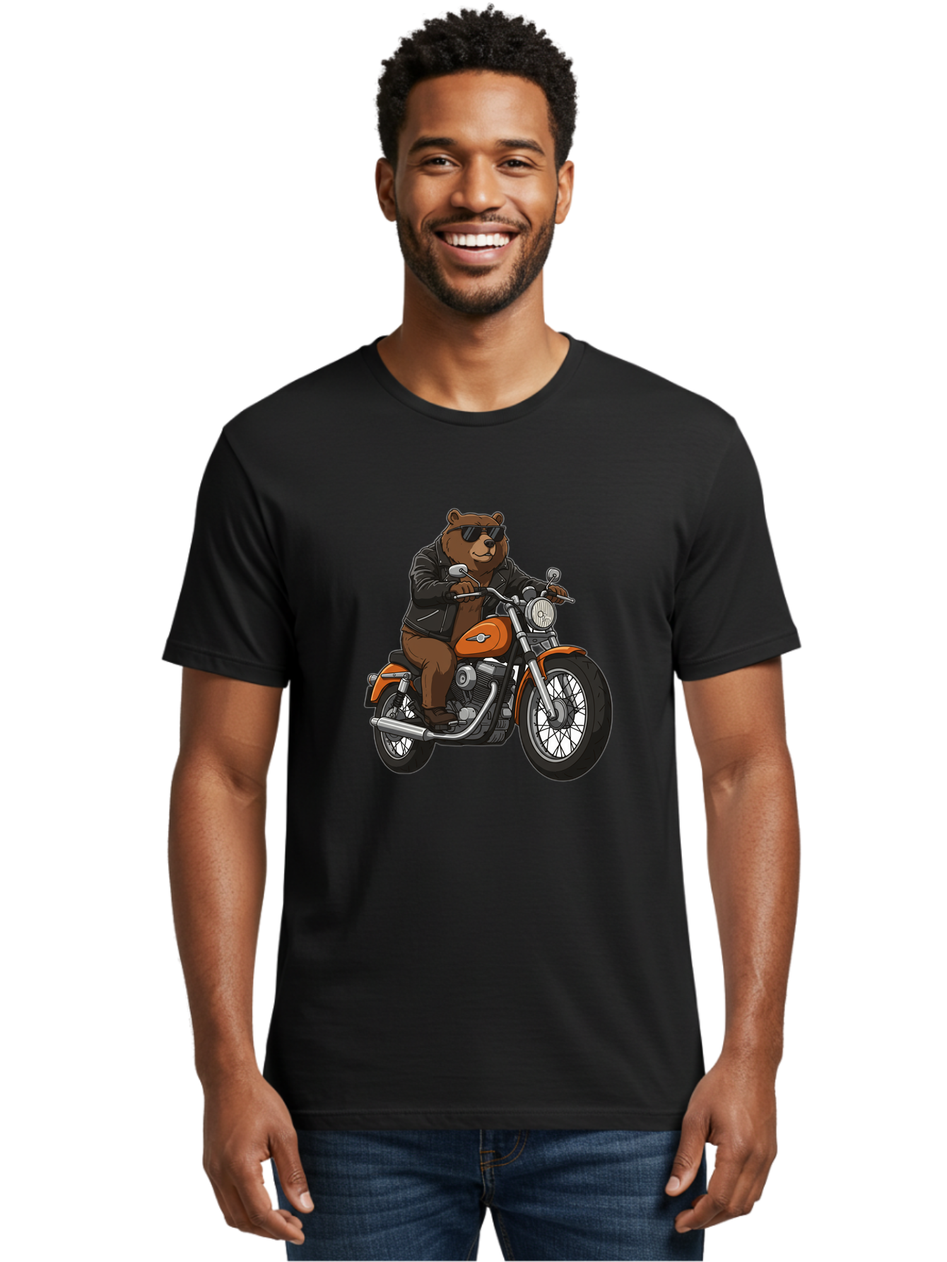 Biker-Bear Men'S Graphic Tee, 100% Cotton, Comfortable Casual Summer Wear, Machine Washable, Vintage Camera, Old Camera, Antique Camera, Black Camera, Classic Photography, Photography Equipment, Nostalgic Device, Film Camera, Camera Art Bae893