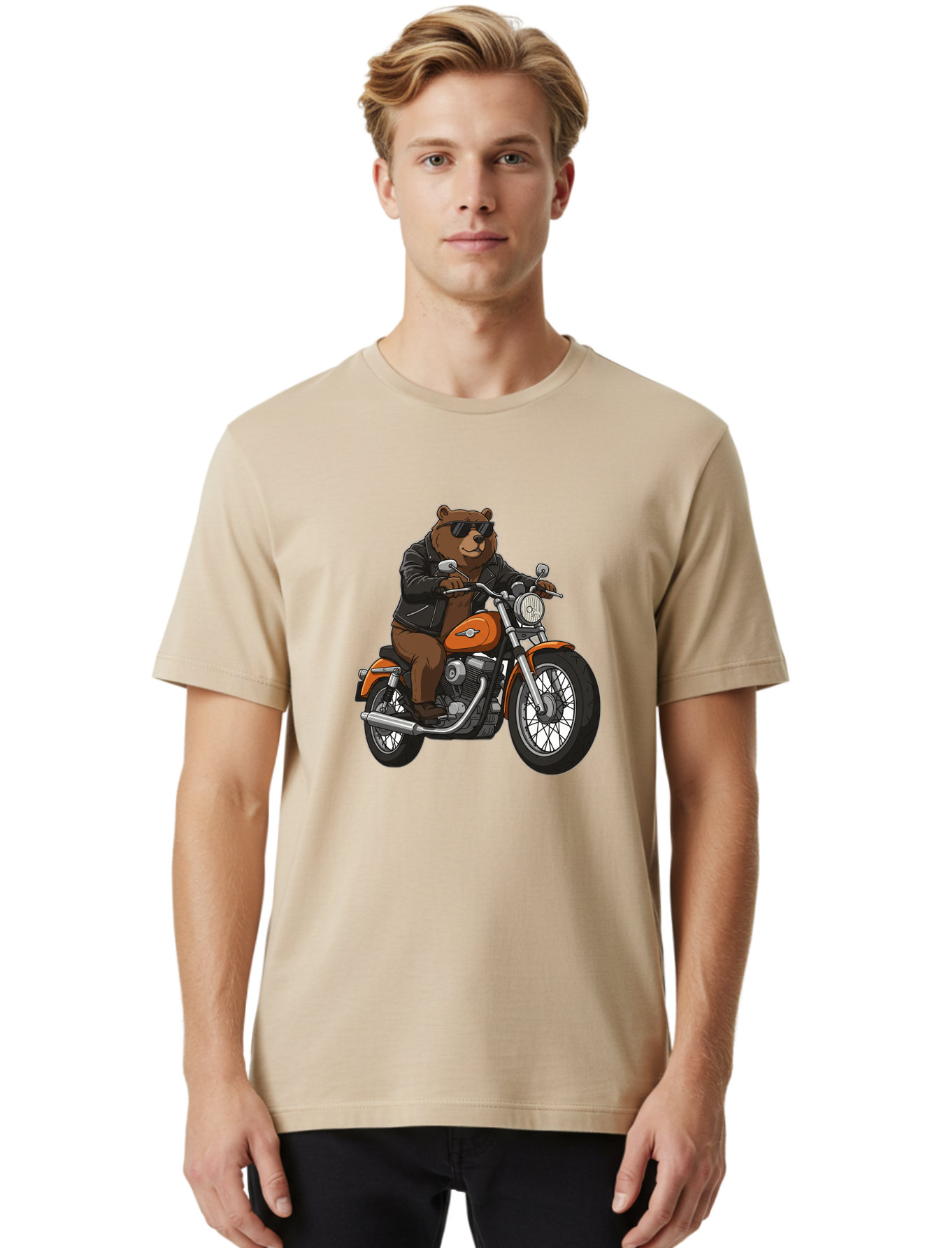 Biker-Bear Men'S Graphic Tee, 100% Cotton, Comfortable Casual Summer Wear, Machine Washable, Vintage Camera, Old Camera, Antique Camera, Black Camera, Classic Photography, Photography Equipment, Nostalgic Device, Film Camera, Camera Art Bae893
