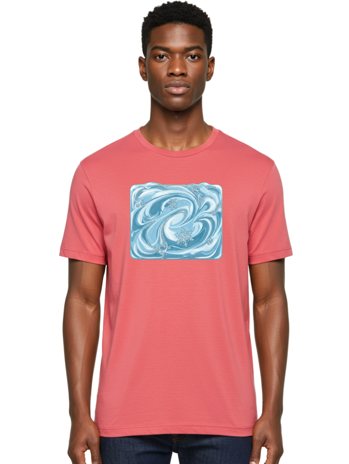 Blue-Swirl-Snowflakes Men'S Graphic Tee, 100% Cotton, Comfortable Casual Summer Wear, Machine Washable, Vintage Camera, Old Camera, Antique Camera, Black Camera, Classic Photography, Photography Equipment, Nostalgic Device, Film Camera, Camera Art Bae898