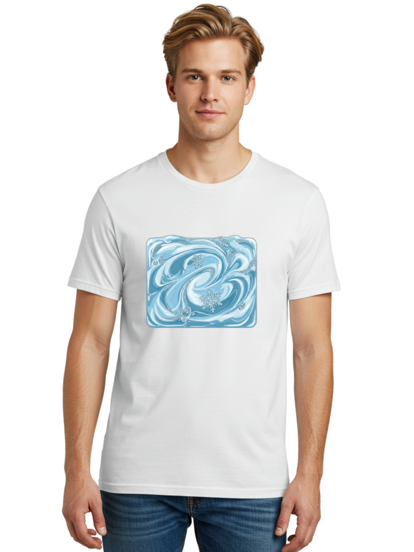 Blue-Swirl-Snowflakes Men'S Graphic Tee, 100% Cotton, Comfortable Casual Summer Wear, Machine Washable, Vintage Camera, Old Camera, Antique Camera, Black Camera, Classic Photography, Photography Equipment, Nostalgic Device, Film Camera, Camera Art Bae898