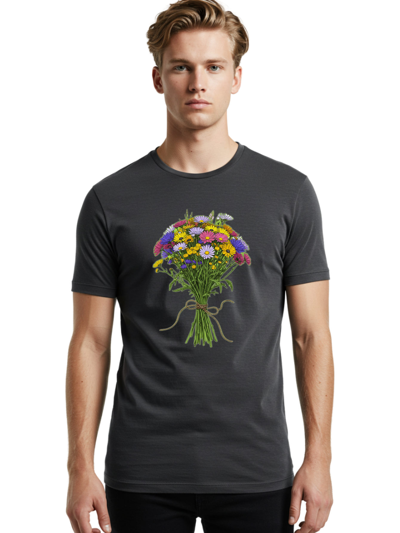 Bouquet-Of-Daisies Men'S Graphic Tee, 100% Cotton, Comfortable Casual Summer Wear, Machine Washable, Vintage Camera, Old Camera, Antique Camera, Black Camera, Classic Photography, Photography Equipment, Nostalgic Device, Film Camera, Bae902