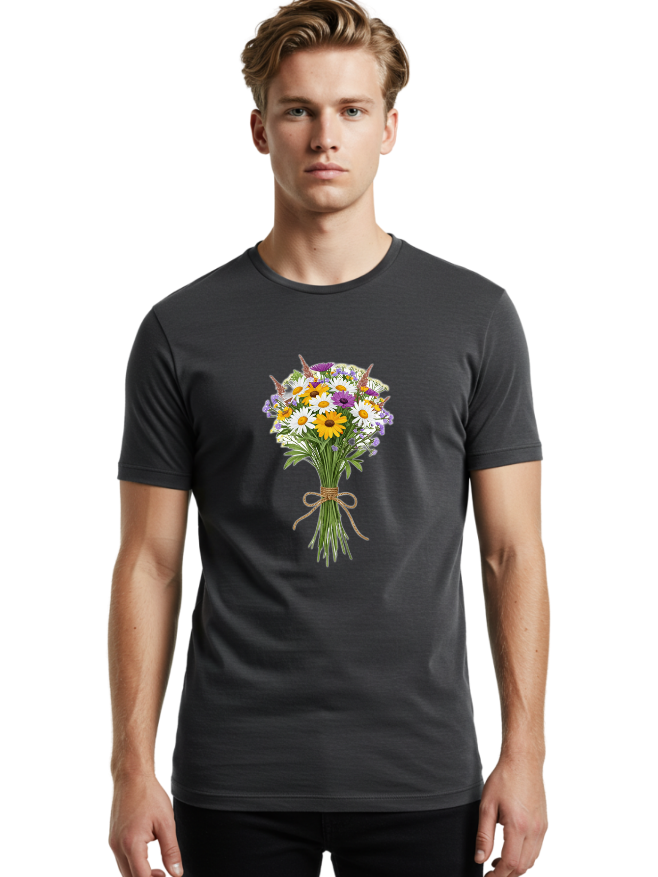 Bouquet-Of-Wildflowers Men'S Graphic Tee, 100% Cotton, Comfortable Casual Summer Wear, Machine Washable, Vintage Camera, Old Camera, Antique Camera, Black Camera, Classic Photography, Photography Equipment, Nostalgic Device, Film Camera, Bae904