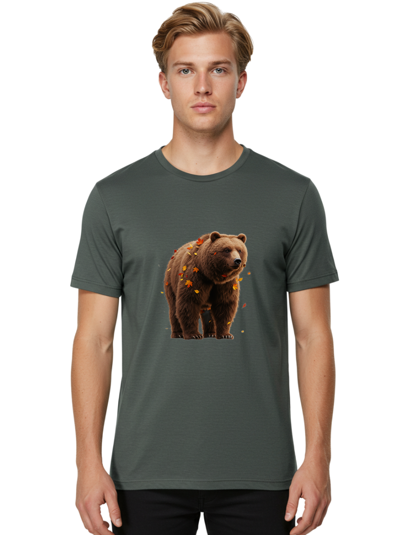 Brown-Bear-5 Men'S Graphic Tee, 100% Cotton, Comfortable Casual Summer Wear, Machine Washable, Vintage Camera, Old Camera, Antique Camera, Black Camera, Classic Photography, Photography Equipment, Nostalgic Device, Film Camera, Camera Art Bae912