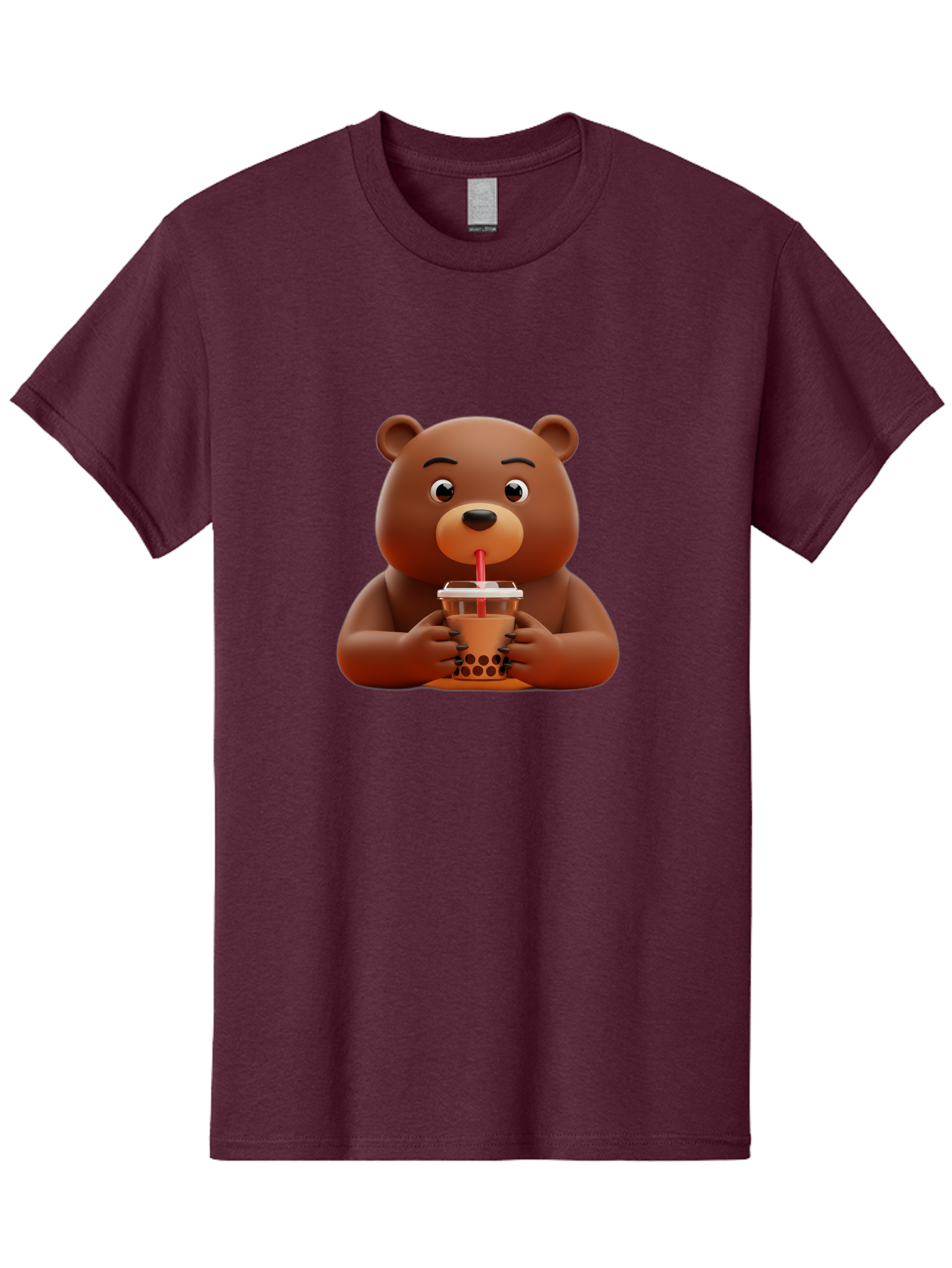 Brown-Bear-Drinking-Bubble-Tea Men'S Graphic Tee, 100% Cotton, Comfortable Casual Summer Wear, Machine Washable, Vintage Camera, Old Camera, Antique Camera, Black Camera, Classic Photography, Photography Equipment, Nostalgic Device, Bae918