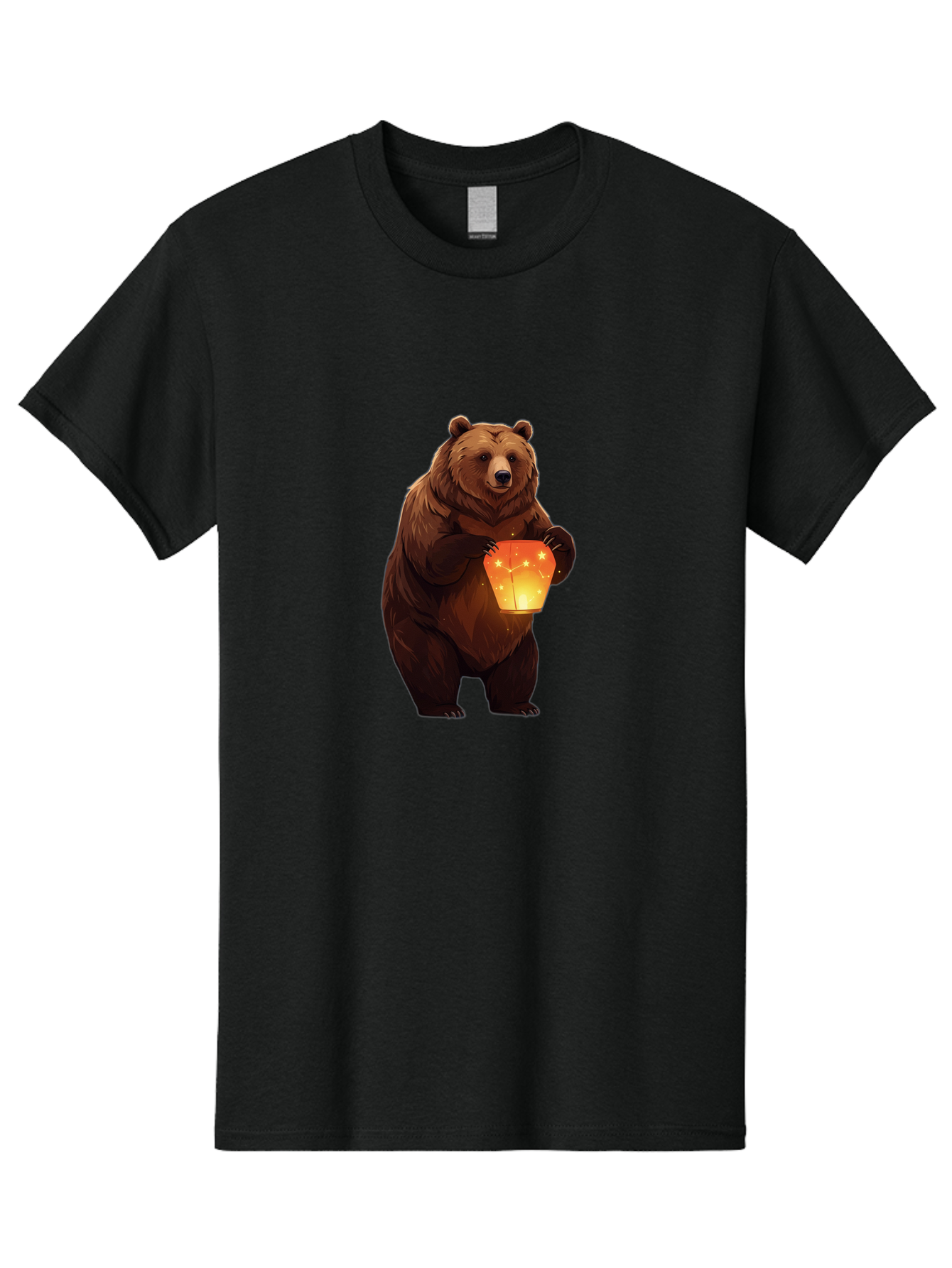 Brown-Bear-Holding-Lantern Men'S Graphic Tee, 100% Cotton, Comfortable Casual Summer Wear, Machine Washable, Vintage Camera, Old Camera, Antique Camera, Black Camera, Classic Photography, Photography Equipment, Nostalgic Device, Film Camera, Bae921