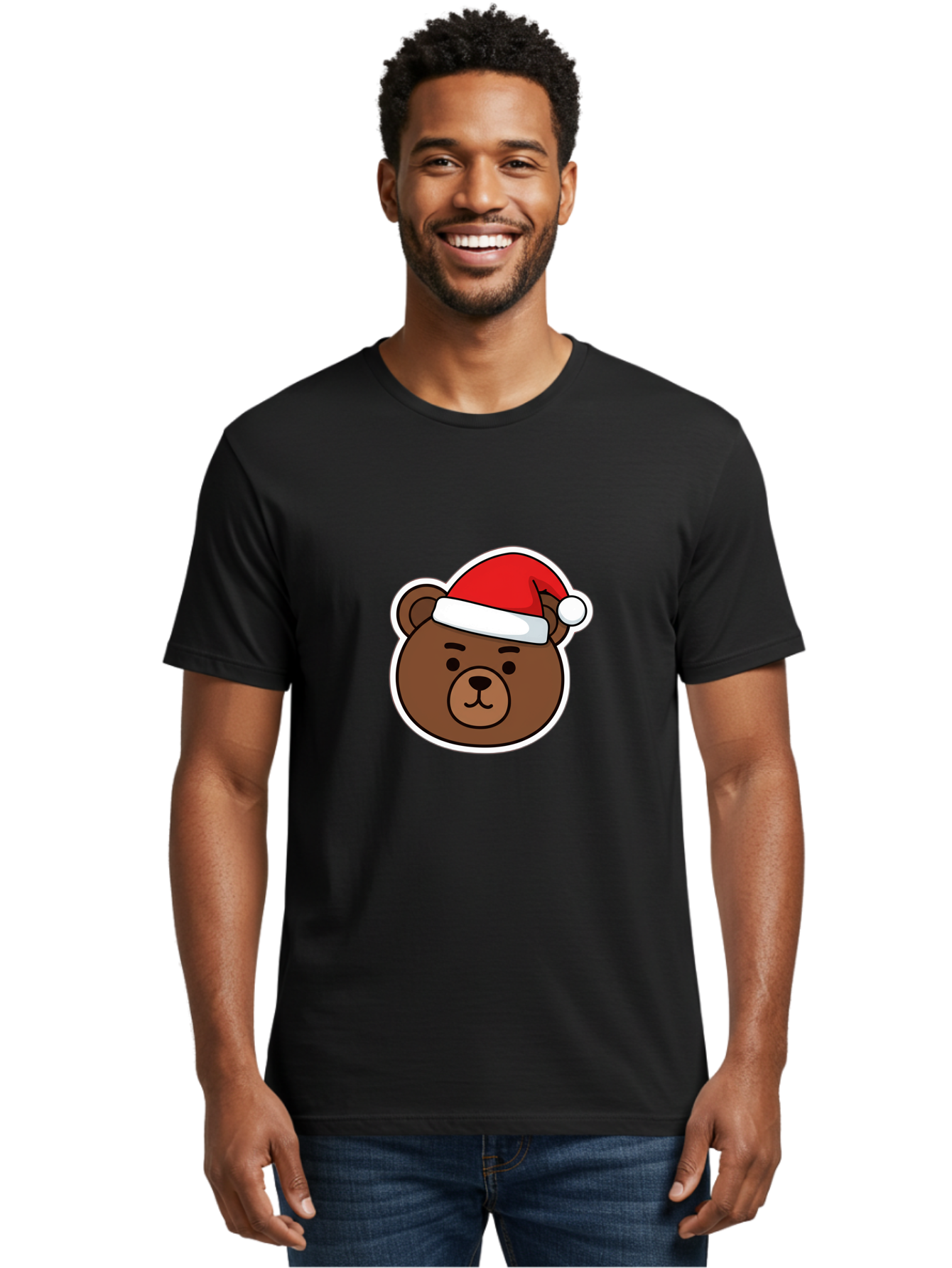 Brown-Bear-Wearing-Christmas-Hat Men'S Graphic Tee, 100% Cotton, Comfortable Casual Summer Wear, Machine Washable, Vintage Camera, Old Camera, Antique Camera, Black Camera, Classic Photography, Photography Equipment, Nostalgic Device, Bae926