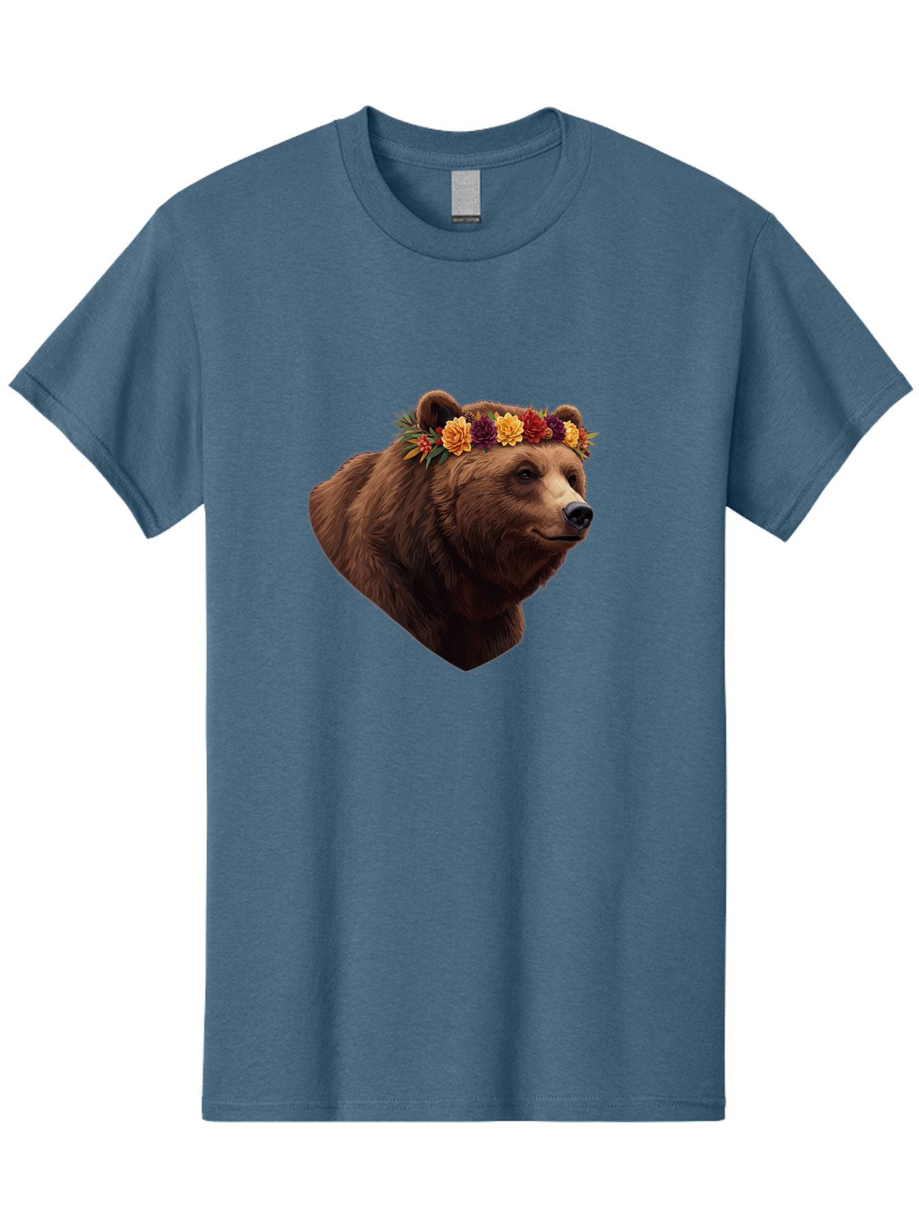 Brown-Bear-With-Flower-Crown Men'S Graphic Tee, 100% Cotton, Comfortable Casual Summer Wear, Machine Washable, Vintage Camera, Old Camera, Antique Camera, Black Camera, Classic Photography, Photography Equipment, Nostalgic Device, Film Camera, Bae928