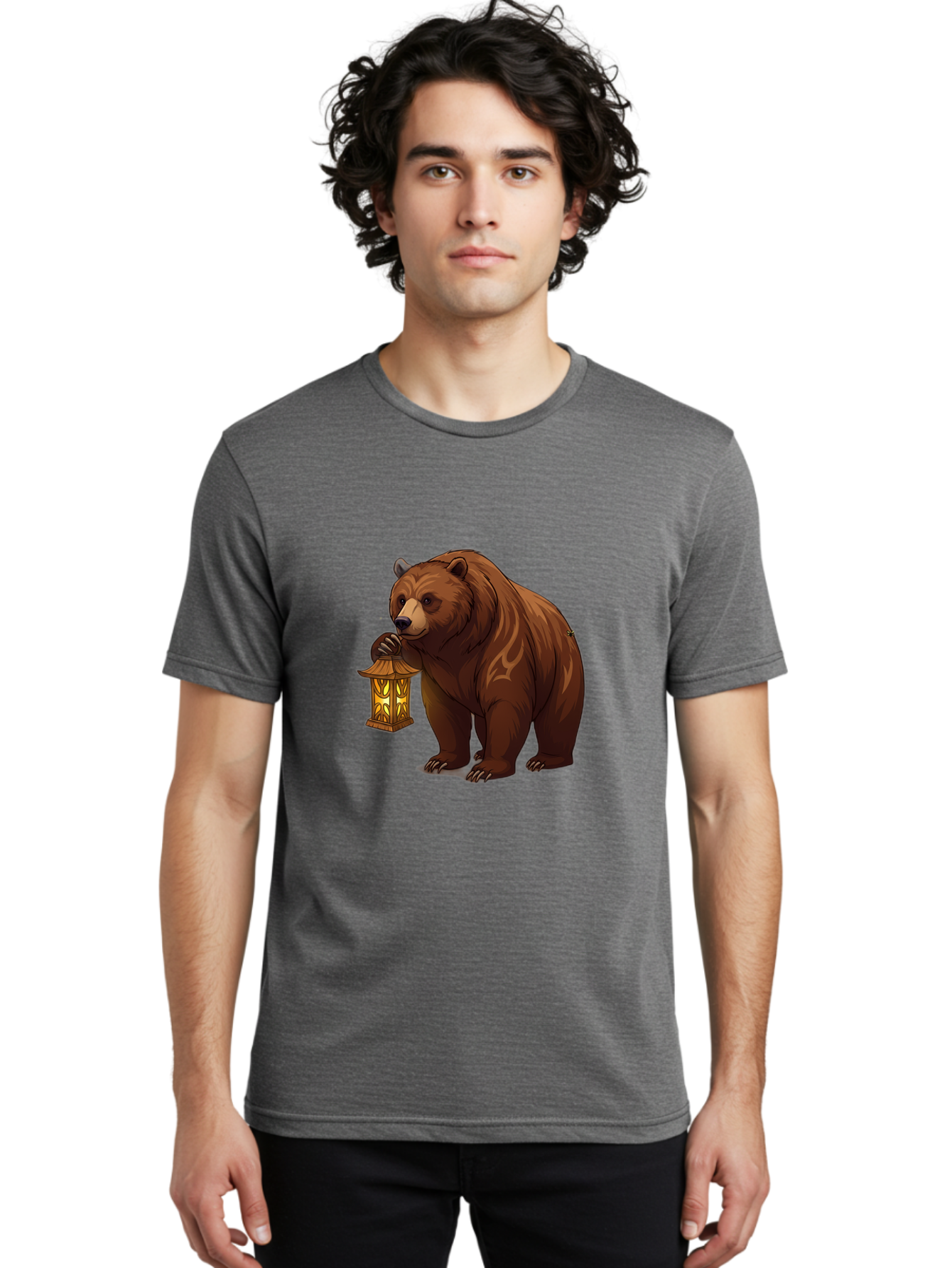 Brown-Bear-With-Lantern Men'S Graphic Tee, 100% Cotton, Comfortable Casual Summer Wear, Machine Washable, Vintage Camera, Old Camera, Antique Camera, Black Camera, Classic Photography, Photography Equipment, Nostalgic Device, Film Camera, Bae930
