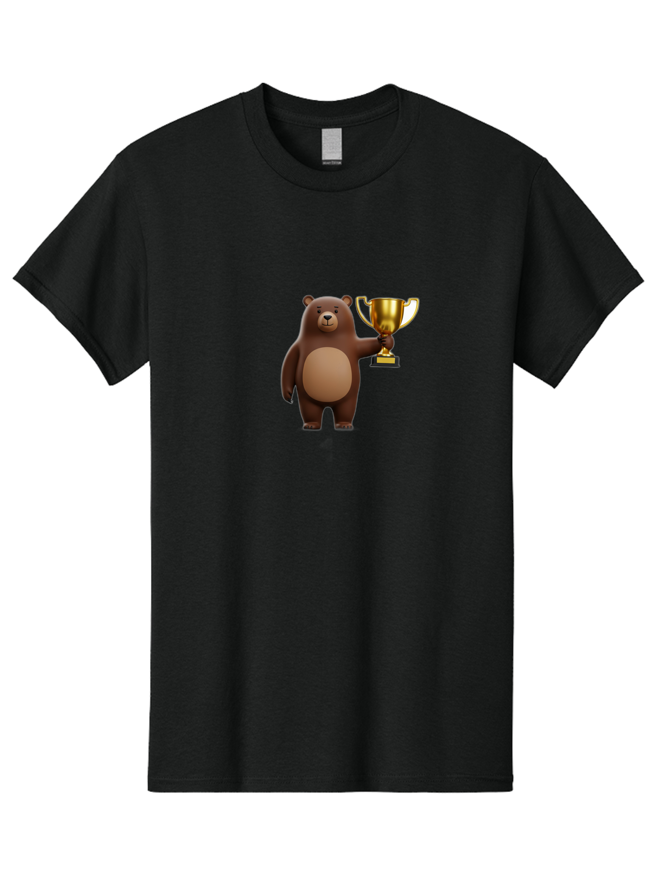 Brown-Bear-With-Trophy Men'S Graphic Tee, 100% Cotton, Comfortable Casual Summer Wear, Machine Washable, Vintage Camera, Old Camera, Antique Camera, Black Camera, Classic Photography, Photography Equipment, Nostalgic Device, Film Camera, Bae932
