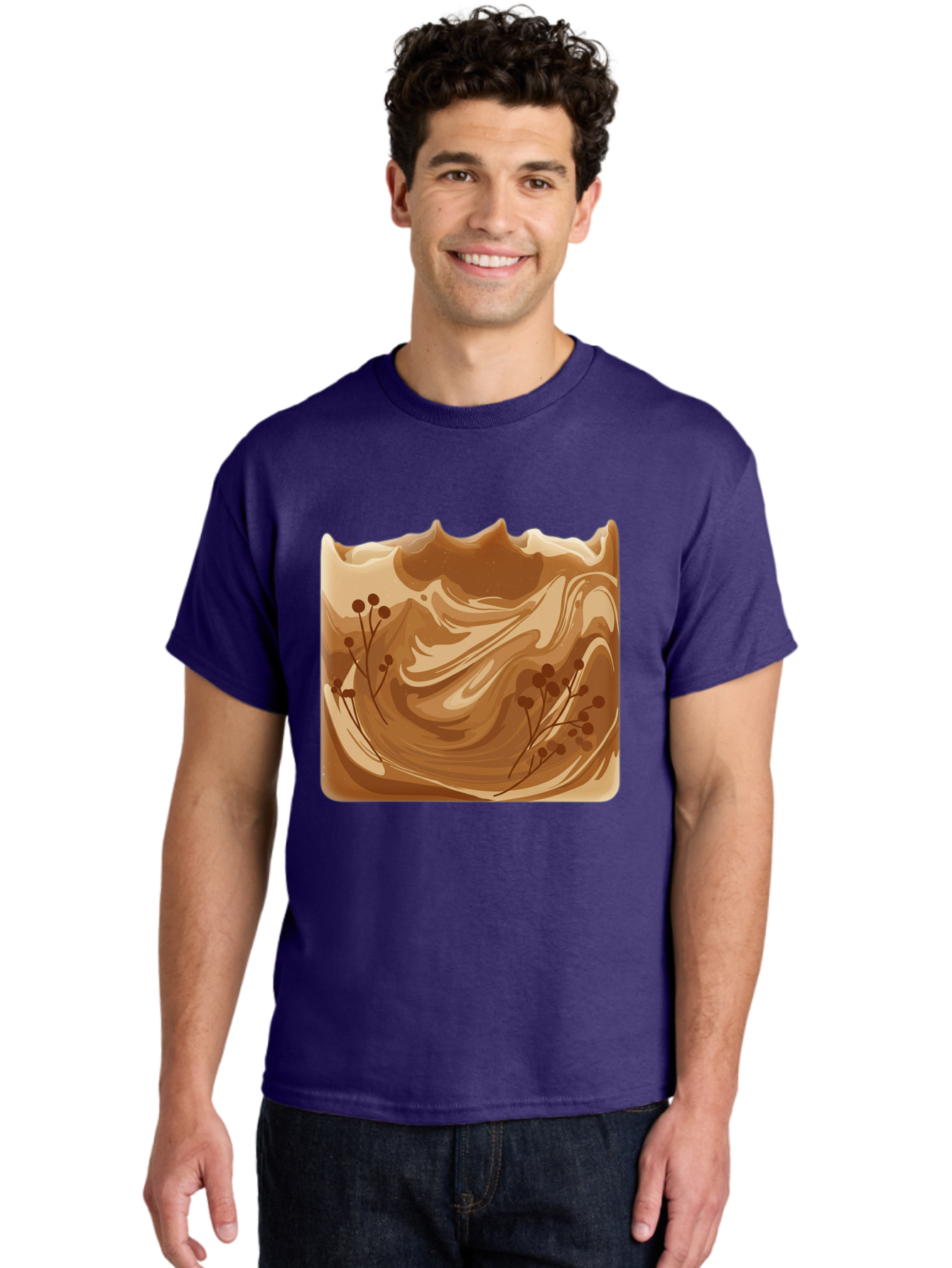 Brown-Swirl-Soap Men'S Graphic Tee, 100% Cotton, Comfortable Casual Summer Wear, Machine Washable, Vintage Camera, Old Camera, Antique Camera, Black Camera, Classic Photography, Photography Equipment, Nostalgic Device, Film Camera, Camera Art Bae934