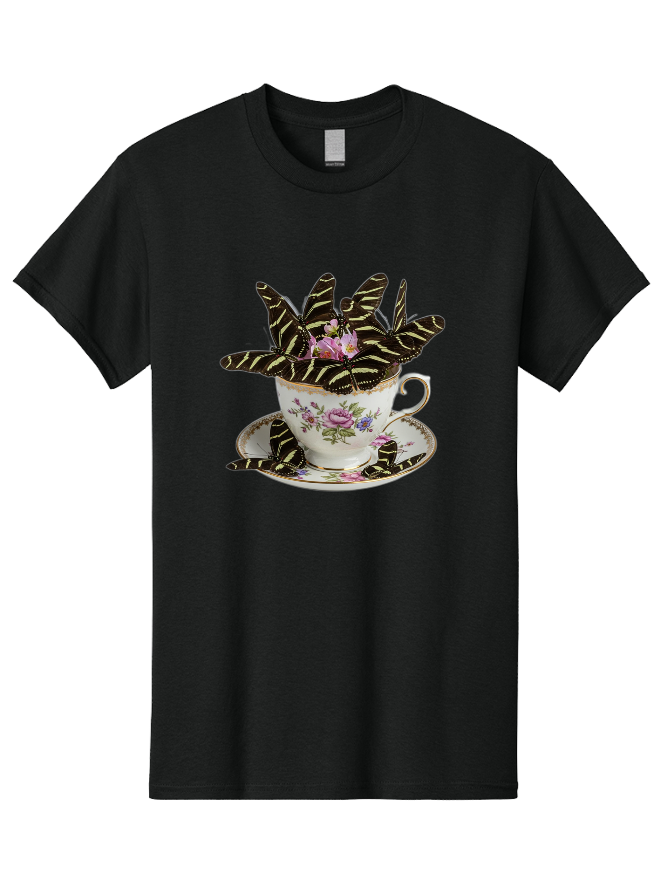 Butterflies-In-Tea-Cup Men'S Graphic Tee, 100% Cotton, Comfortable Casual Summer Wear, Machine Washable, Vintage Camera, Old Camera, Antique Camera, Black Camera, Classic Photography, Photography Equipment, Nostalgic Device, Film Camera, Bae939