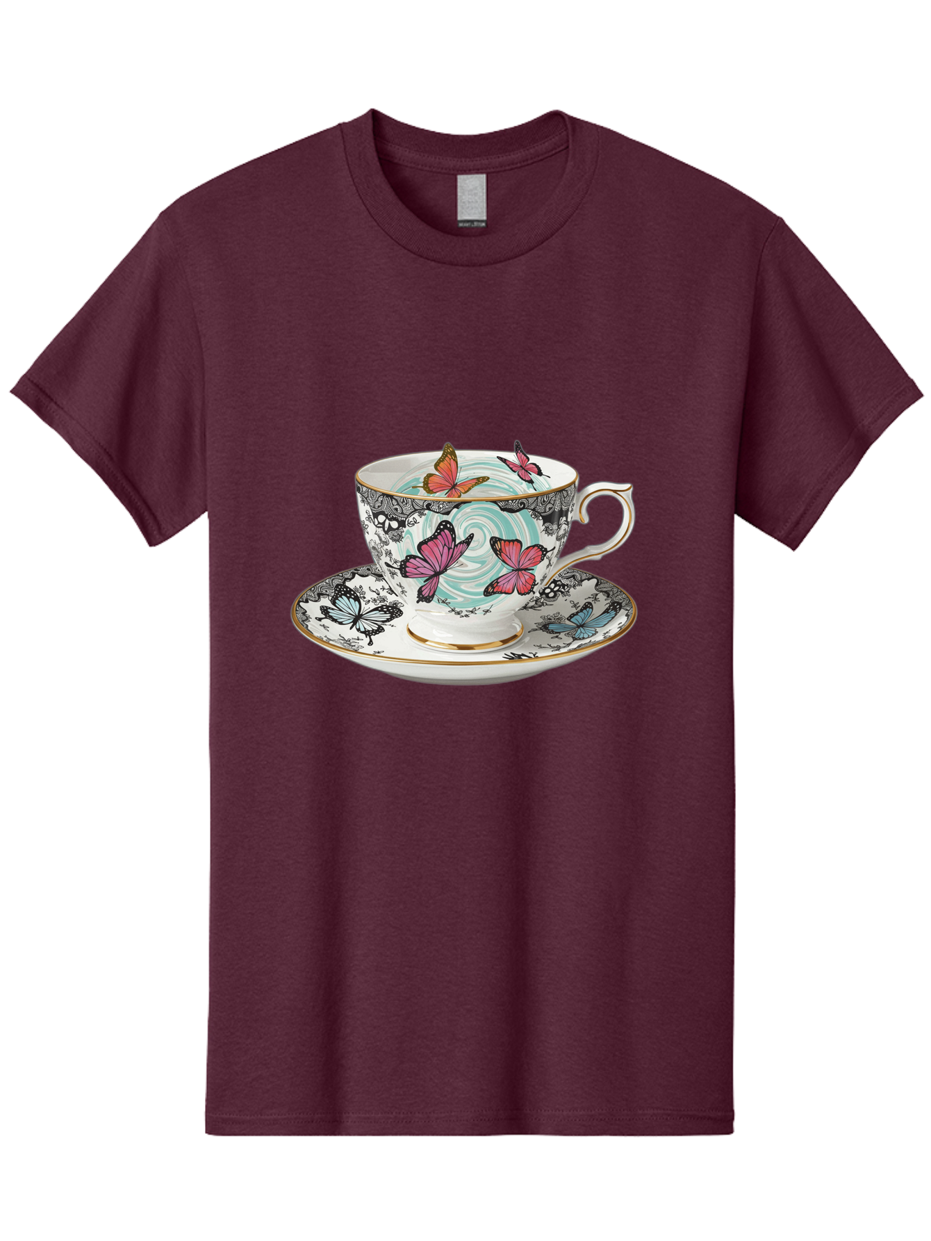 Butterfly-Tea-Cup Men'S Graphic Tee, 100% Cotton, Comfortable Casual Summer Wear, Machine Washable, Vintage Camera, Old Camera, Antique Camera, Black Camera, Classic Photography, Photography Equipment, Nostalgic Device, Film Camera, Camera Art Bae942