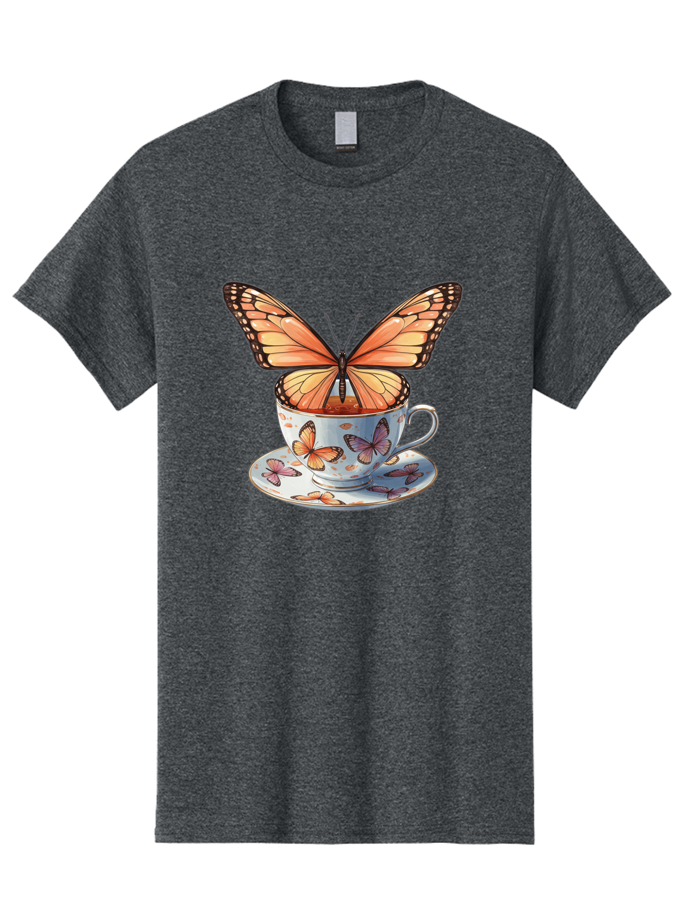 Butterfly-Teacup Men'S Graphic Tee, 100% Cotton, Comfortable Casual Summer Wear, Machine Washable, Vintage Camera, Old Camera, Antique Camera, Black Camera, Classic Photography, Photography Equipment, Nostalgic Device, Film Camera, Camera Art Bae944