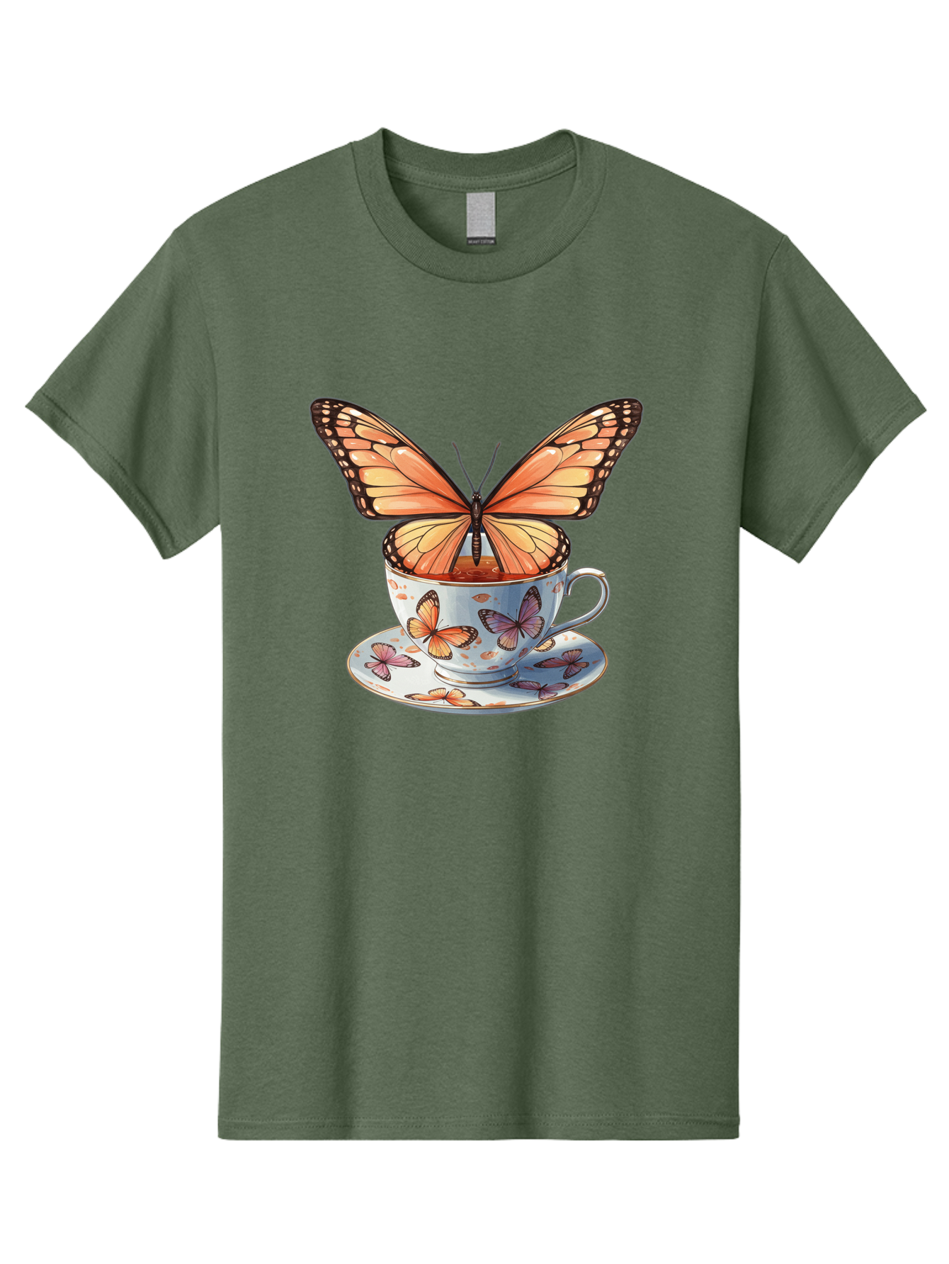 Butterfly-Teacup Men'S Graphic Tee, 100% Cotton, Comfortable Casual Summer Wear, Machine Washable, Vintage Camera, Old Camera, Antique Camera, Black Camera, Classic Photography, Photography Equipment, Nostalgic Device, Film Camera, Camera Art Bae944