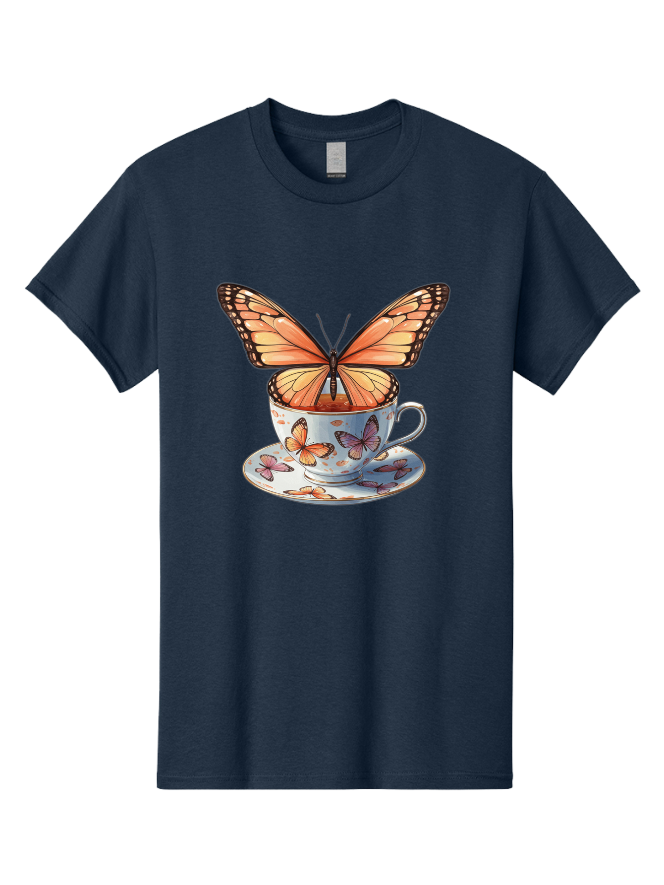 Butterfly-Teacup Men'S Graphic Tee, 100% Cotton, Comfortable Casual Summer Wear, Machine Washable, Vintage Camera, Old Camera, Antique Camera, Black Camera, Classic Photography, Photography Equipment, Nostalgic Device, Film Camera, Camera Art Bae944