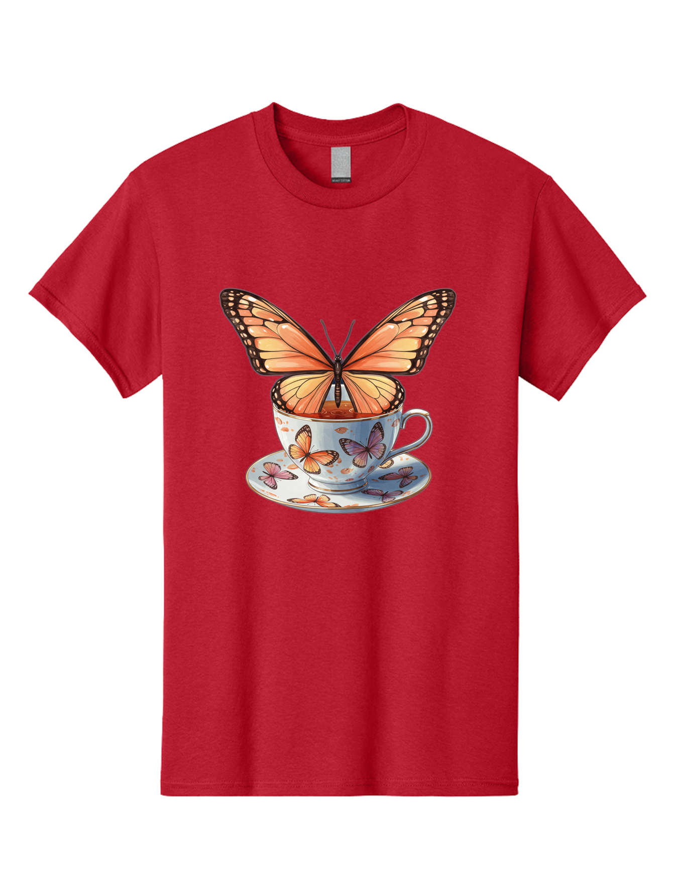 Butterfly-Teacup Men'S Graphic Tee, 100% Cotton, Comfortable Casual Summer Wear, Machine Washable, Vintage Camera, Old Camera, Antique Camera, Black Camera, Classic Photography, Photography Equipment, Nostalgic Device, Film Camera, Camera Art Bae944