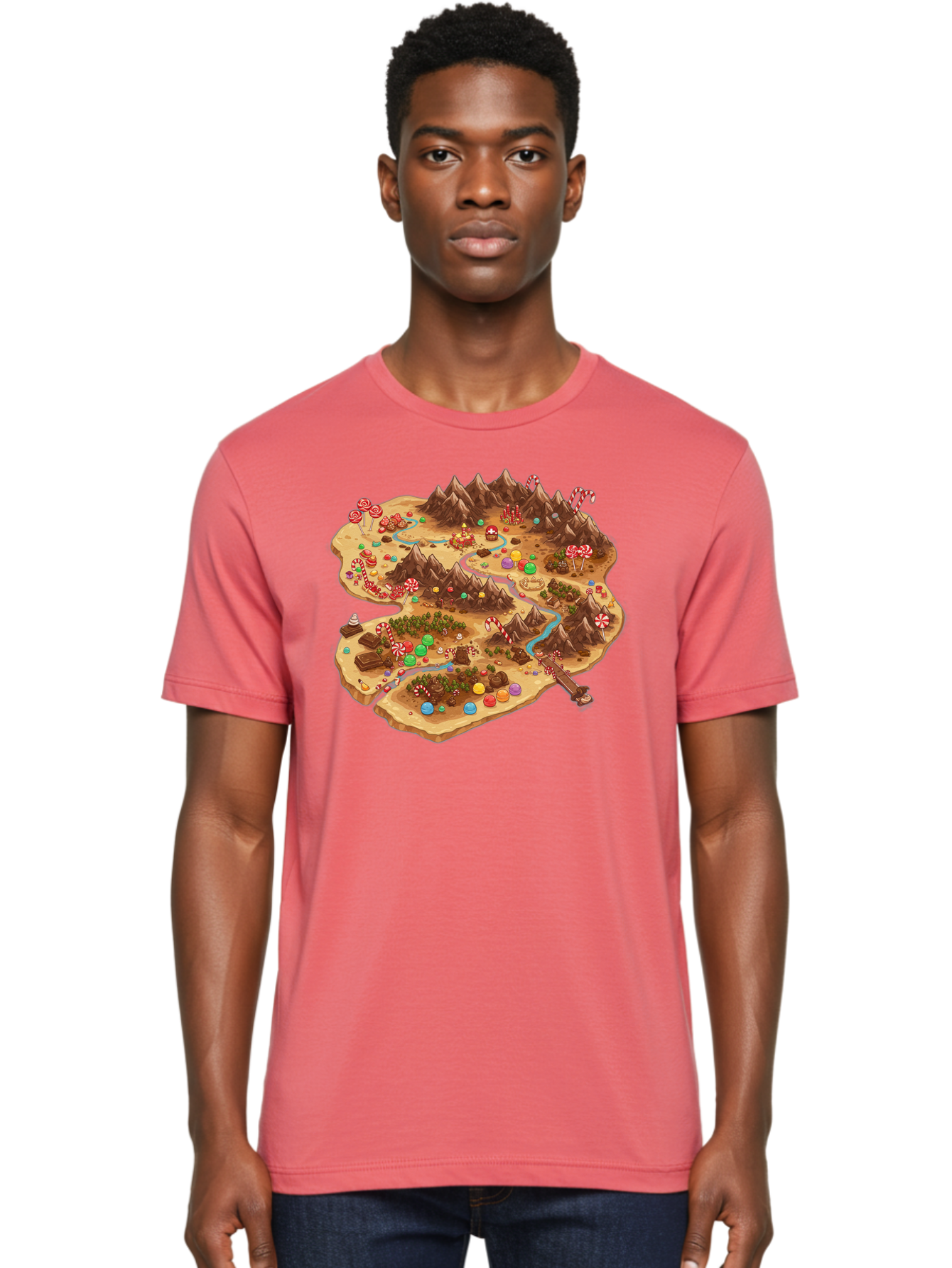Candyland-Map Men'S Graphic Tee, 100% Cotton, Comfortable Casual Summer Wear, Machine Washable, Vintage Camera, Old Camera, Antique Camera, Black Camera, Classic Photography, Photography Equipment, Nostalgic Device, Film Camera, Camera Art Bae948