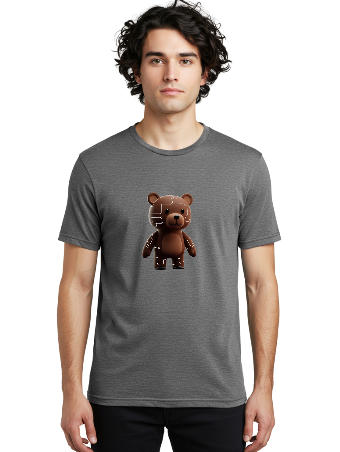 Circuit-Bear-1 Men'S Graphic Tee, 100% Cotton, Comfortable Casual Summer Wear, Machine Washable, Vintage Camera, Old Camera, Antique Camera, Black Camera, Classic Photography, Photography Equipment, Nostalgic Device, Film Camera, Camera Art Bae965