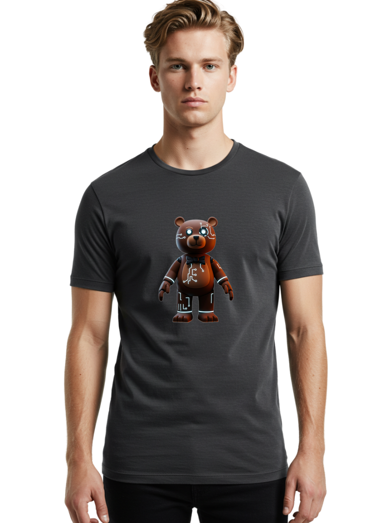Circuit-Bear-2 Men'S Graphic Tee, 100% Cotton, Comfortable Casual Summer Wear, Machine Washable, Vintage Camera, Old Camera, Antique Camera, Black Camera, Classic Photography, Photography Equipment, Nostalgic Device, Film Camera, Camera Art Bae966