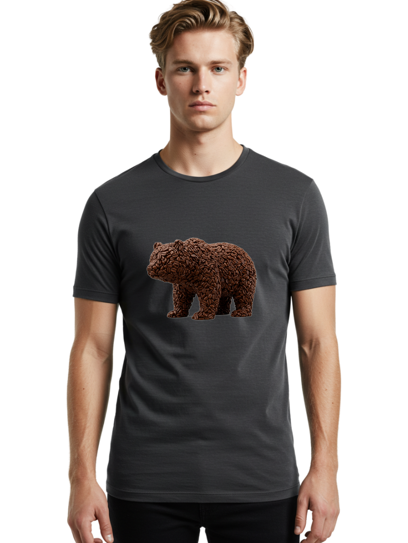 Coffee-Bean-Bear Men'S Graphic Tee, 100% Cotton, Comfortable Casual Summer Wear, Machine Washable, Vintage Camera, Old Camera, Antique Camera, Black Camera, Classic Photography, Photography Equipment, Nostalgic Device, Film Camera, Camera Art Bae974