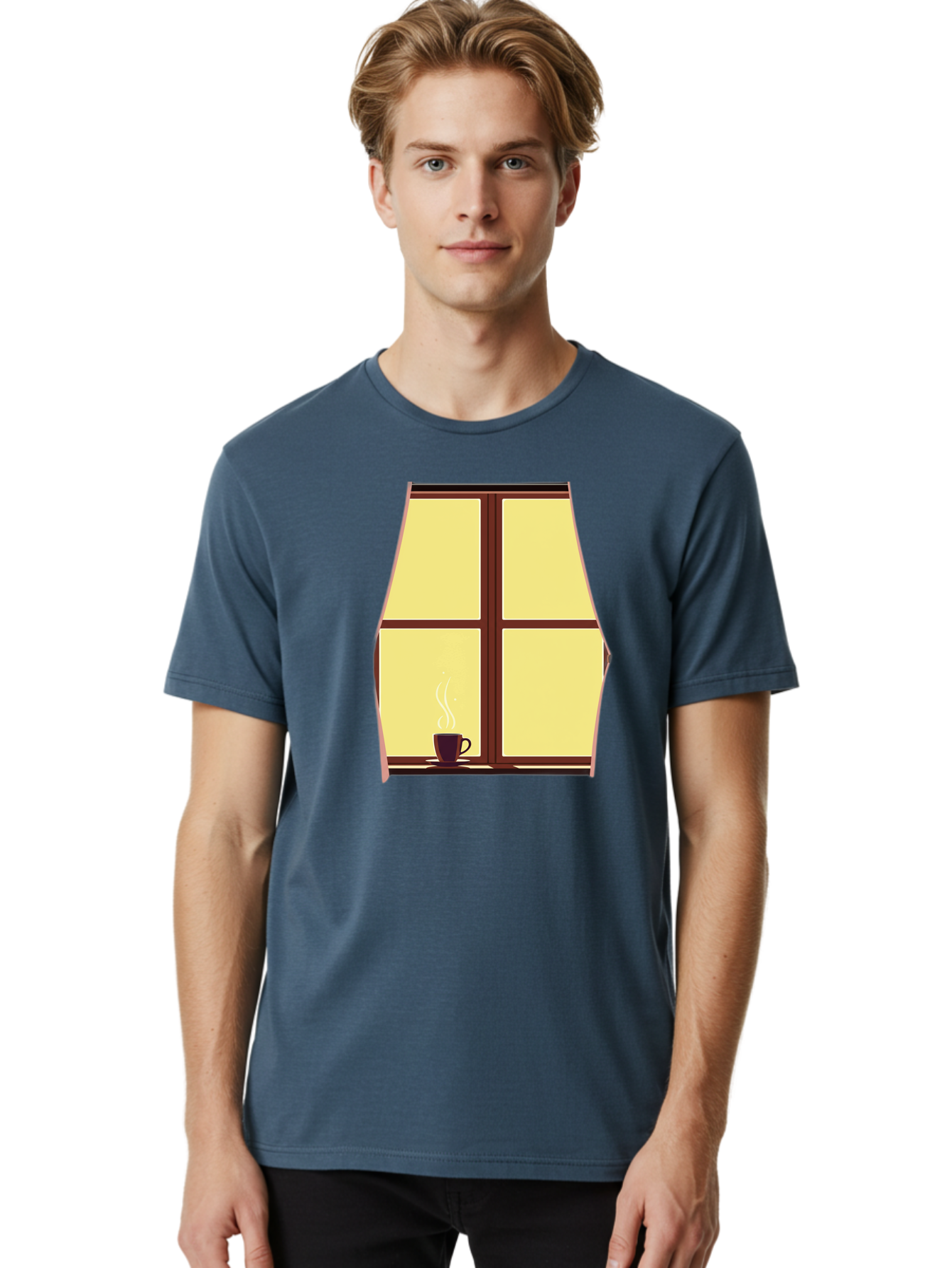 Coffee-By-Window Men'S Graphic Tee, 100% Cotton, Comfortable Casual Summer Wear, Machine Washable, Vintage Camera, Old Camera, Antique Camera, Black Camera, Classic Photography, Photography Equipment, Nostalgic Device, Film Camera, Camera Art Bae975